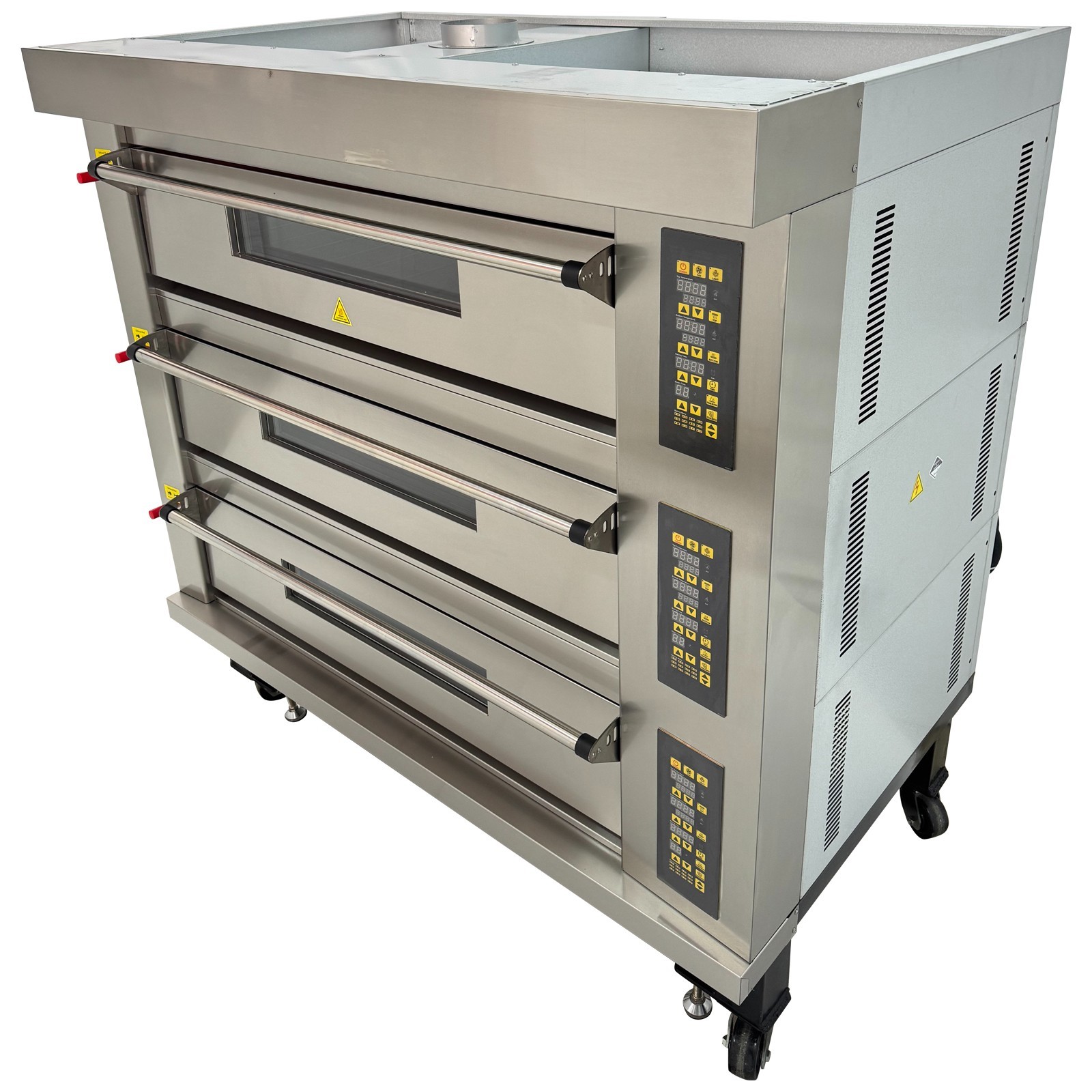 3 Decks Commercial Electric Bread Pizza Baking Oven Movable Toaster 220V 5-400˚C
