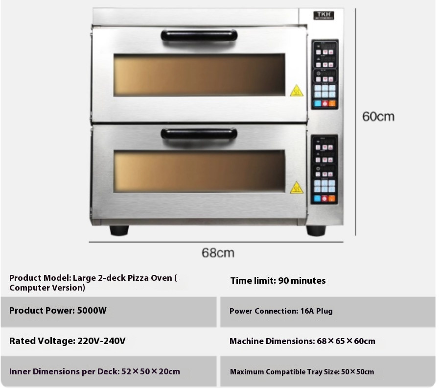 Commercial Electric Oven Double-Layer, Two-Tier,Two-Tray Baking for Home Use220V