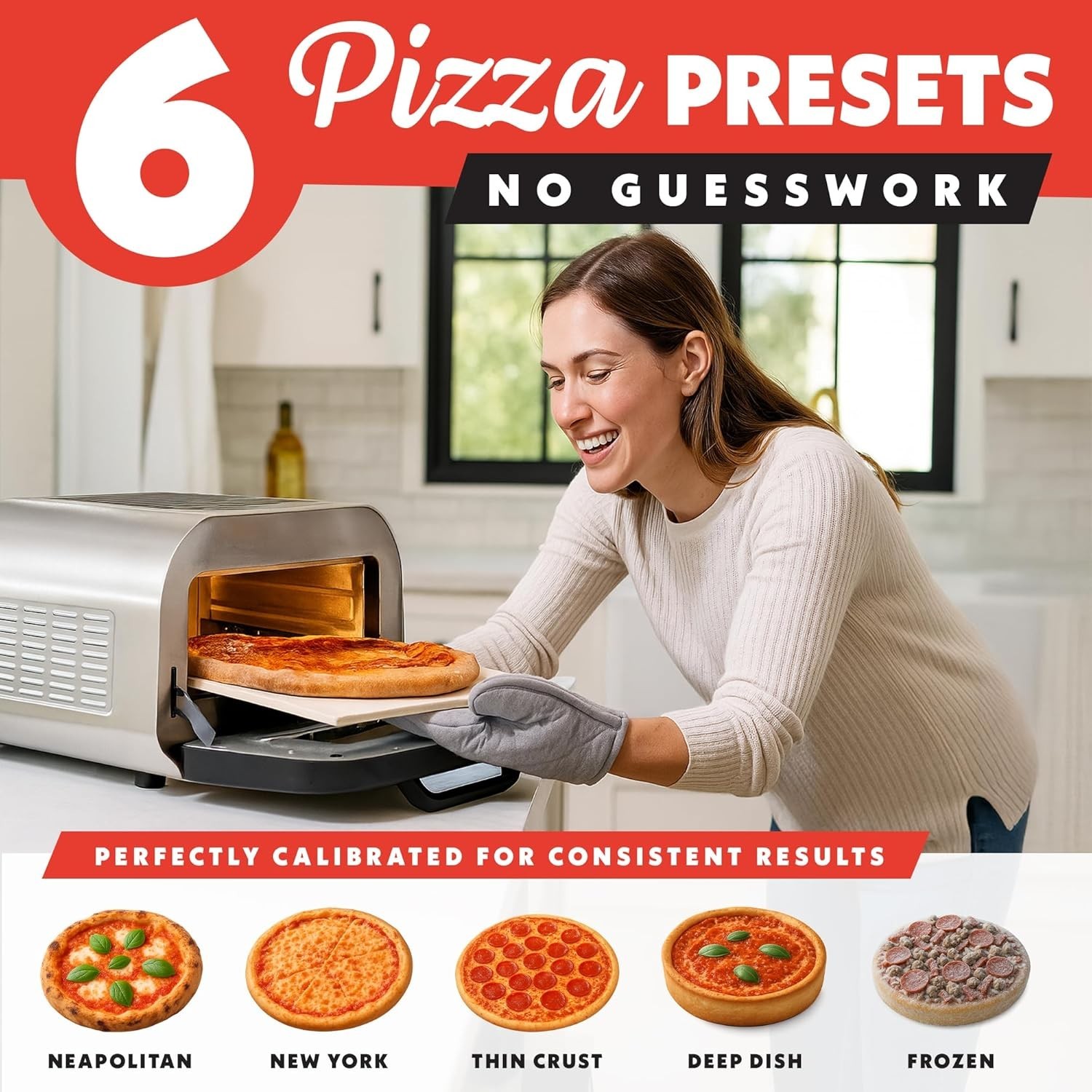 Indoor Pizza Oven Air Fryer Toaster 1800W Countertop Multi-Cooker Pizza Stone