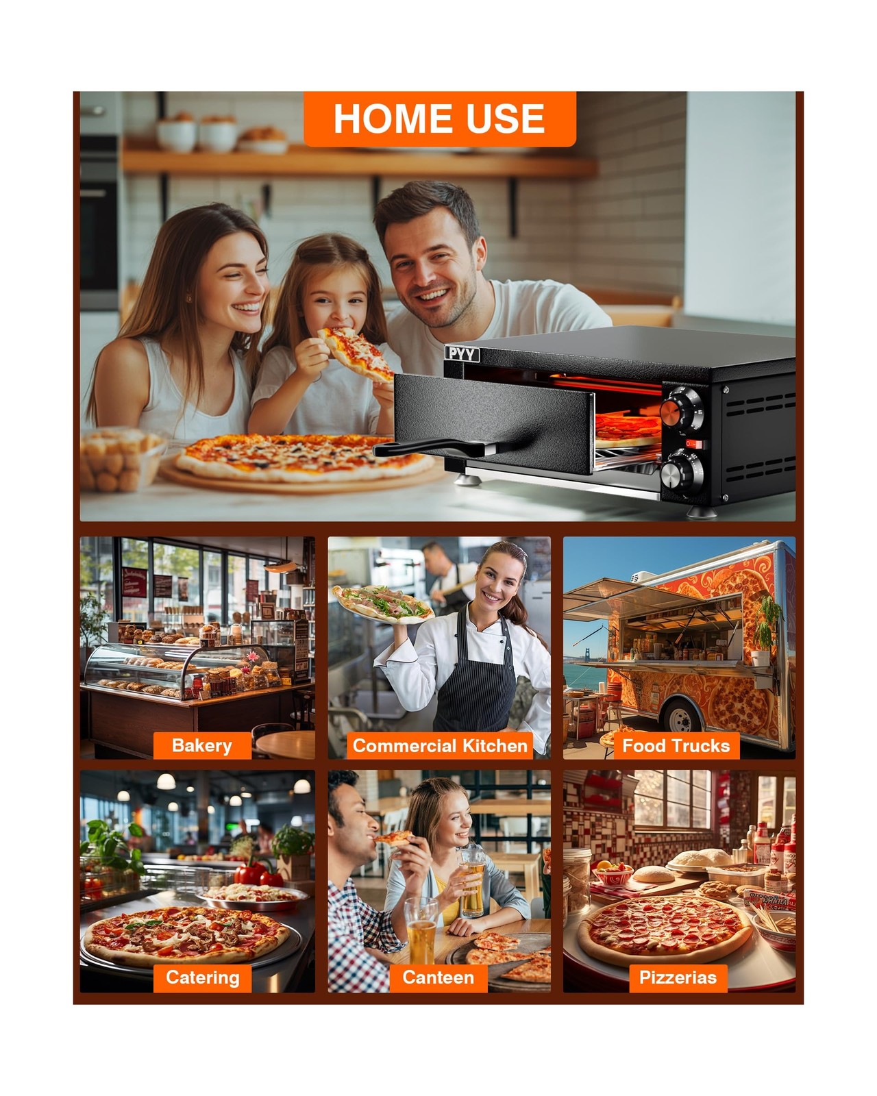 PYY Electric Pizza Oven Indoor Countertop Pizza Oven Commercial Pizza Maker M…