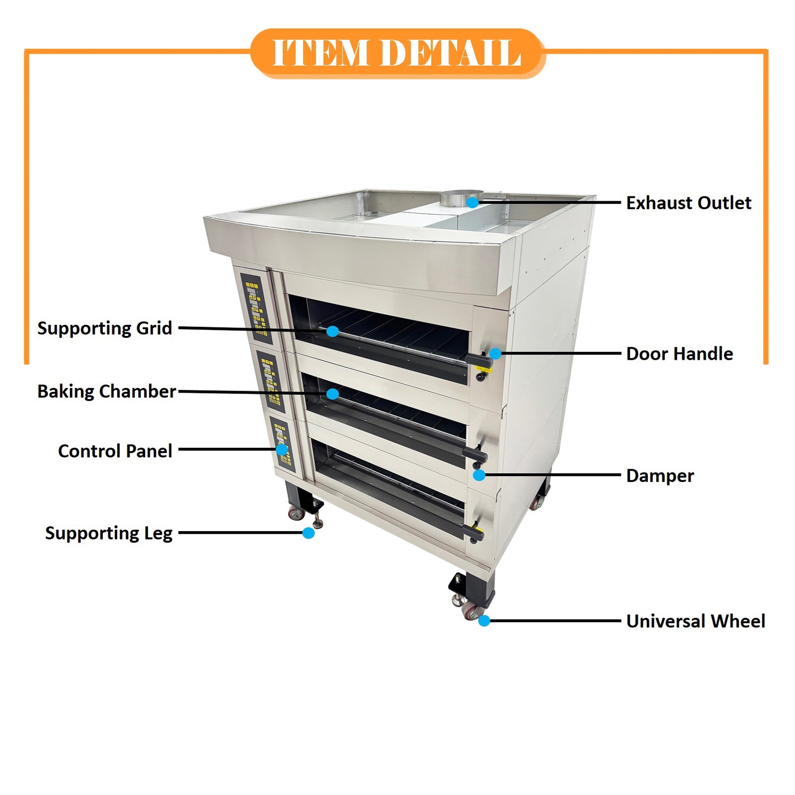 220V European Style Electric Pizza Oven 19.8KW Removable Electric Oven 3PH