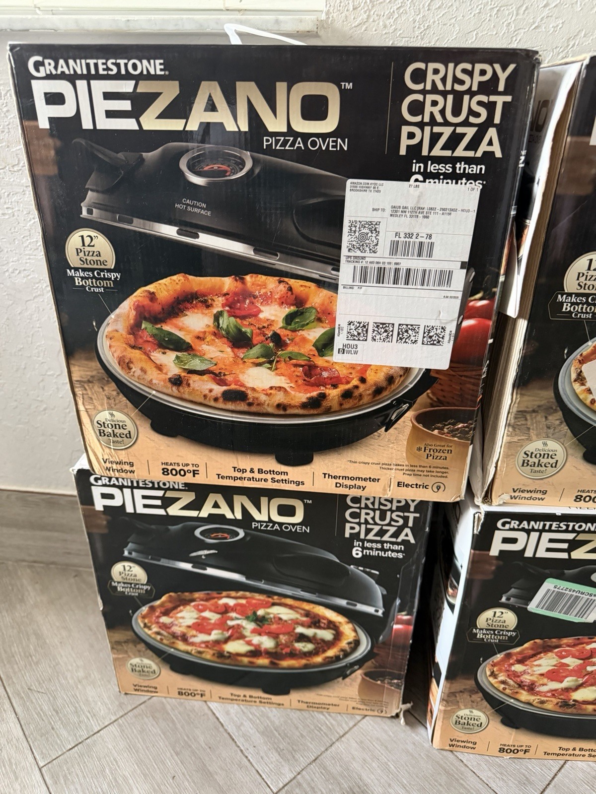 Piezano Pizza Oven Electric Pizza Bake Portable Countertop 12″ Pizza Maker NEW