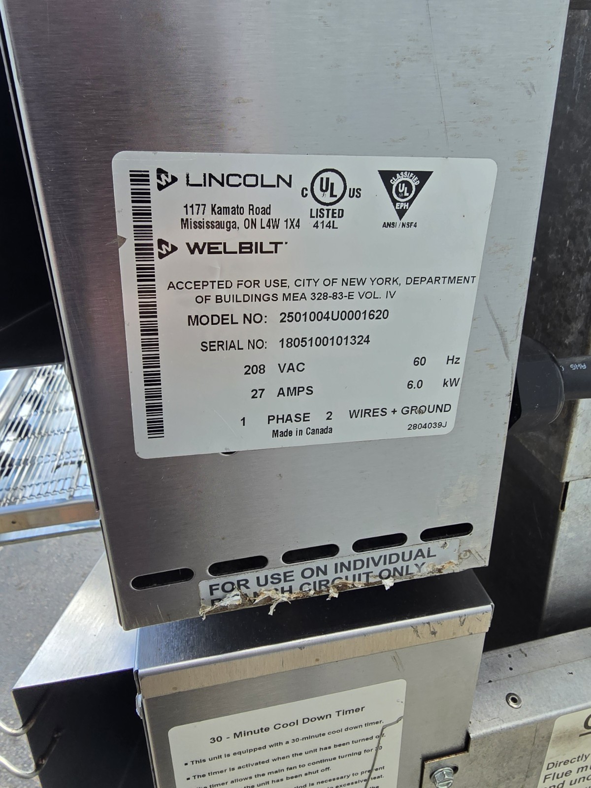 Lincoln Impinger Double 2501 Single Phase Electric Ventless Conveyor Pizza Oven