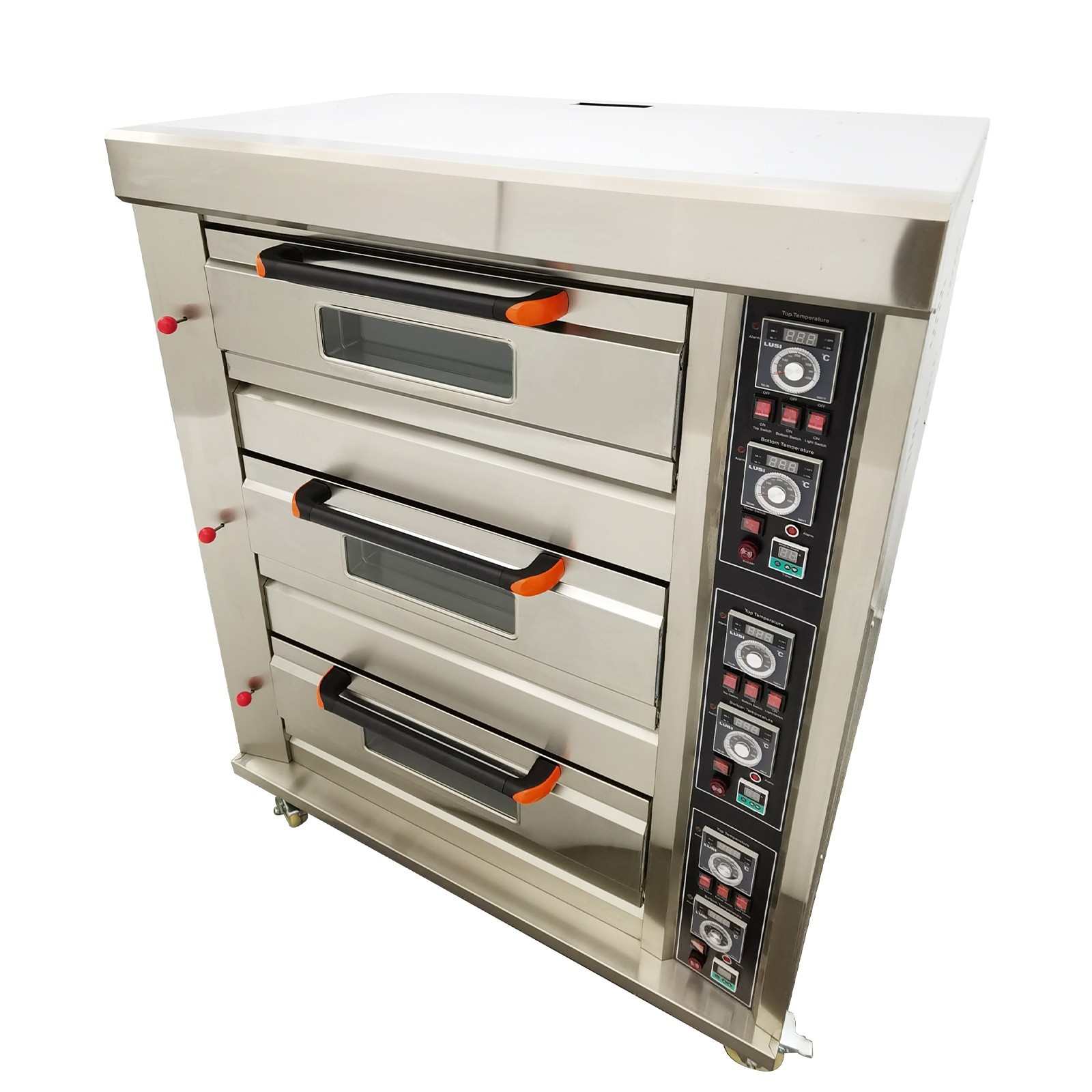 Commercial 110V 1PH 3-Layer Electric Pizza Oven Gas Heating Triple Oven 300W