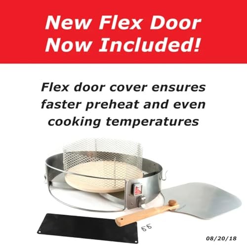 PC7001 PizzaQue Outdoor Pizza Oven Kettle Grill Conversion Kit, Silver, Deluxe