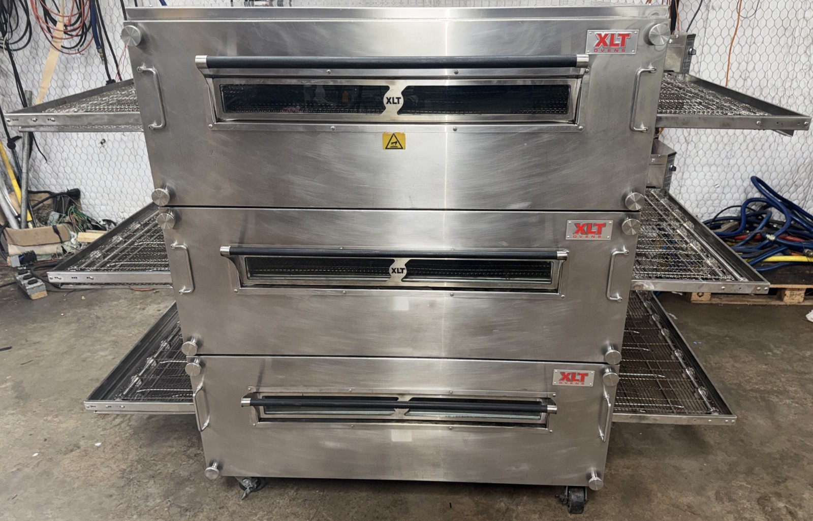 XLT 3855 Nat Gas Triple Stack Pizza Conveyor Ovens** Video Demo** W/SPLIT BELT