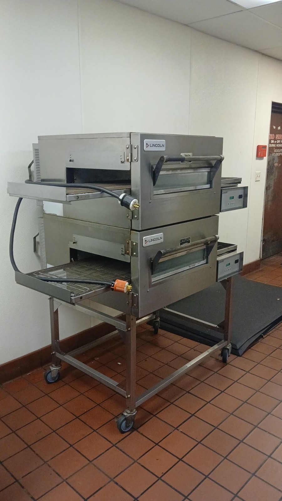 Lincoln 1132 Electric Double Stack Conveyor Oven Stainless Steel 2 Belts