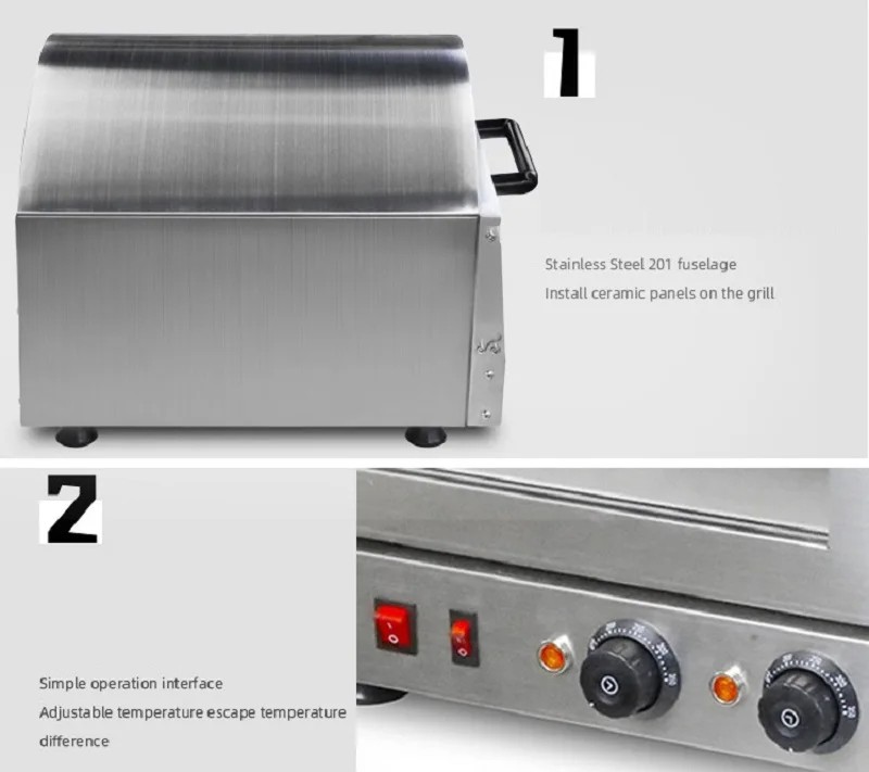 500W Portable Electric Home Pizza Oven Multifunction Baking Oven Machine 110V