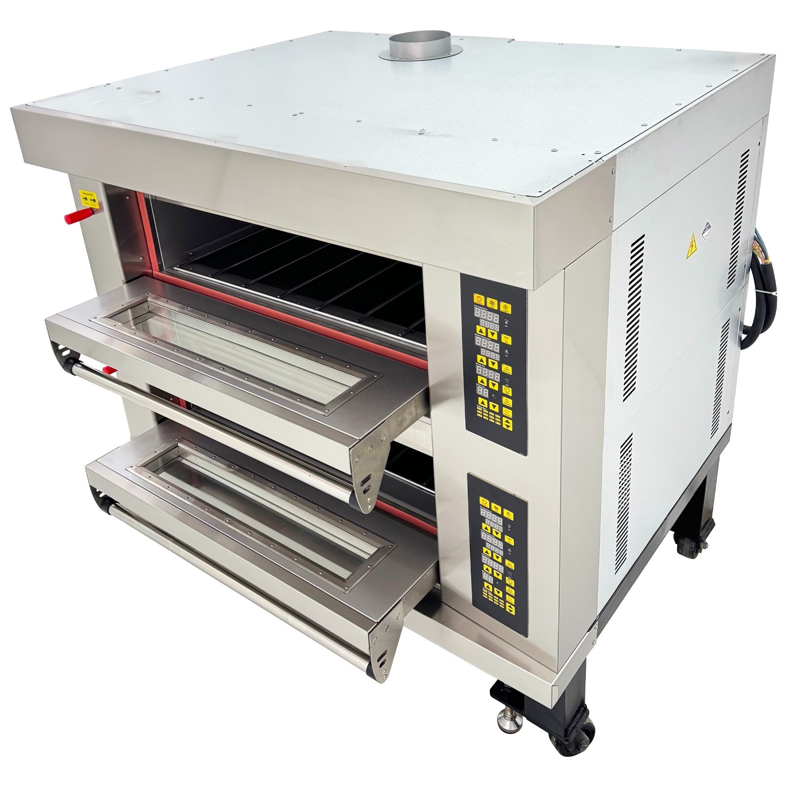 220V Double Deck Electric Pizza Oven Commercial Bakery Pizza Baking Oven 3PH