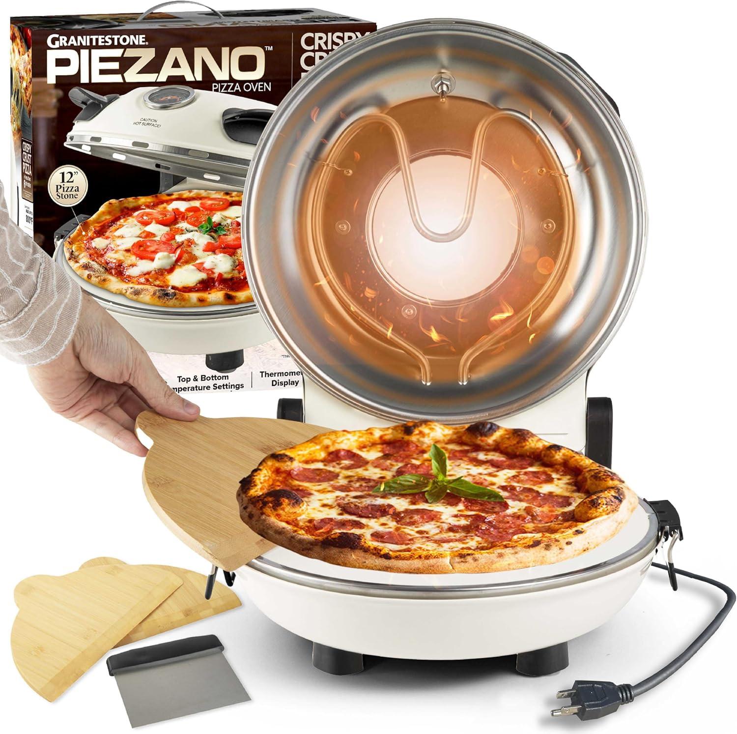 Crispy Crust 12″ Electric Pizza Oven – Perfect Stone Baked Pizza at Home