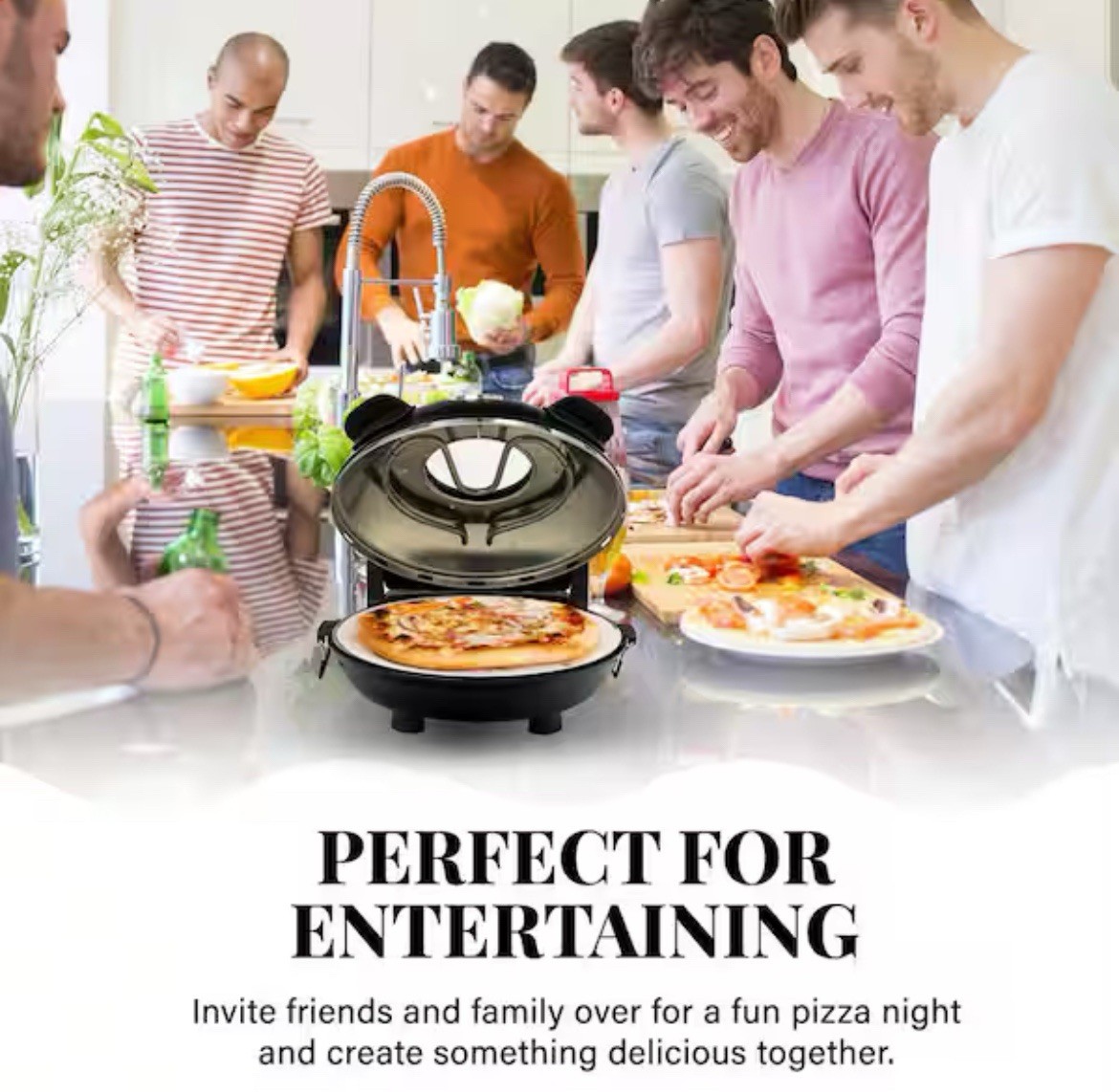PIEZANO Crispy Crust Pizza Oven by Granitestone – Electric Pizza Indoor Oven