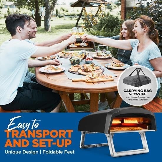 Stainless Steel Portable Pizza Oven – Cooks Perfect 12″ Pizzas Quickly