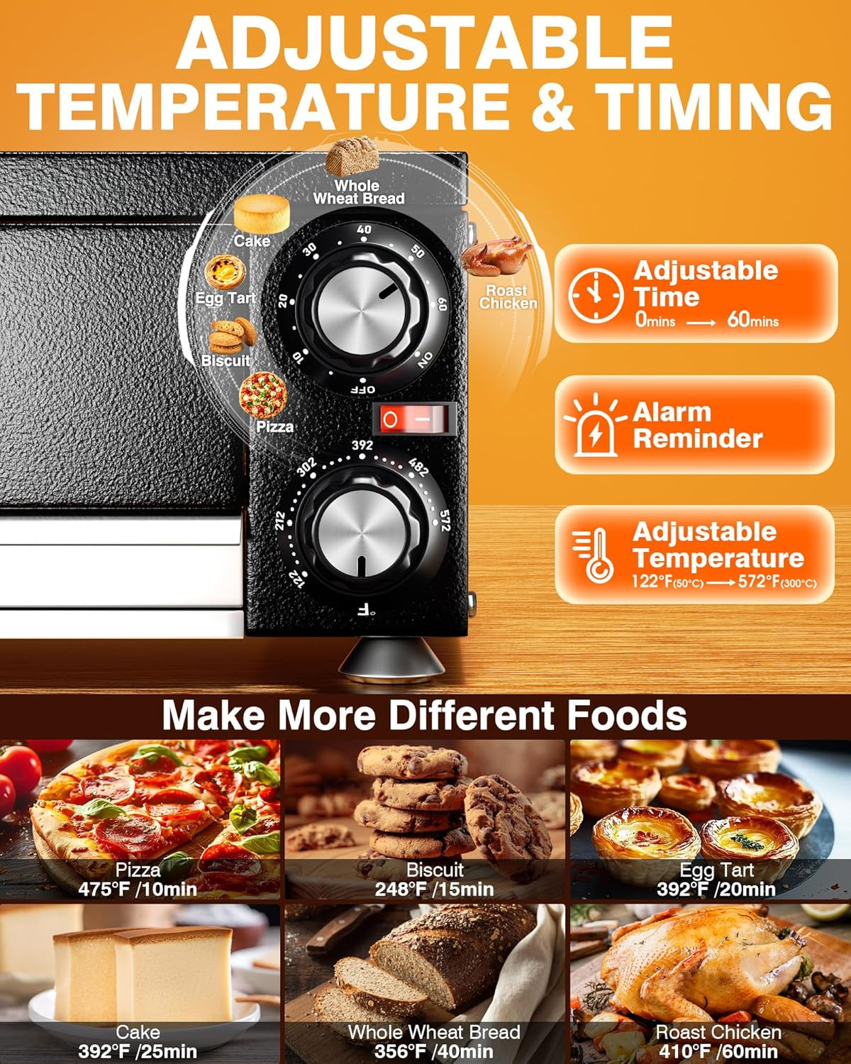 Stainless Steel 1100W Indoor Electric Pizza Oven – Countertop Maker