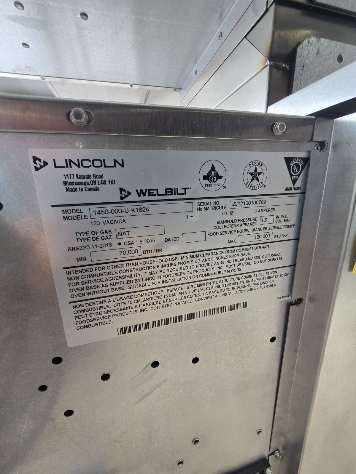 2022 NEW Lincoln Impinger 1450 Double Deck Gas Fired Conveyor Pizza Oven 32″