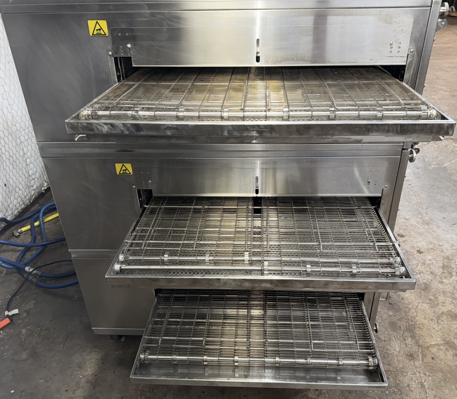 XLT 3855 Nat Gas Triple Stack Pizza Conveyor Ovens** Video Demo** W/SPLIT BELT