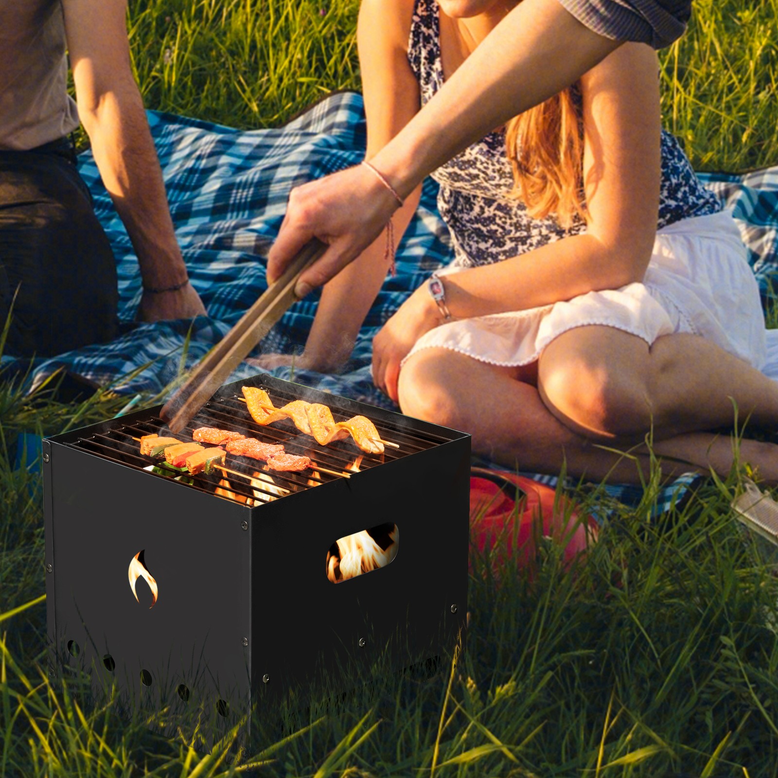 4-in-1 Multipurpose Outdoor Pizza Oven Wood Fired 2-Layer Detachable Oven