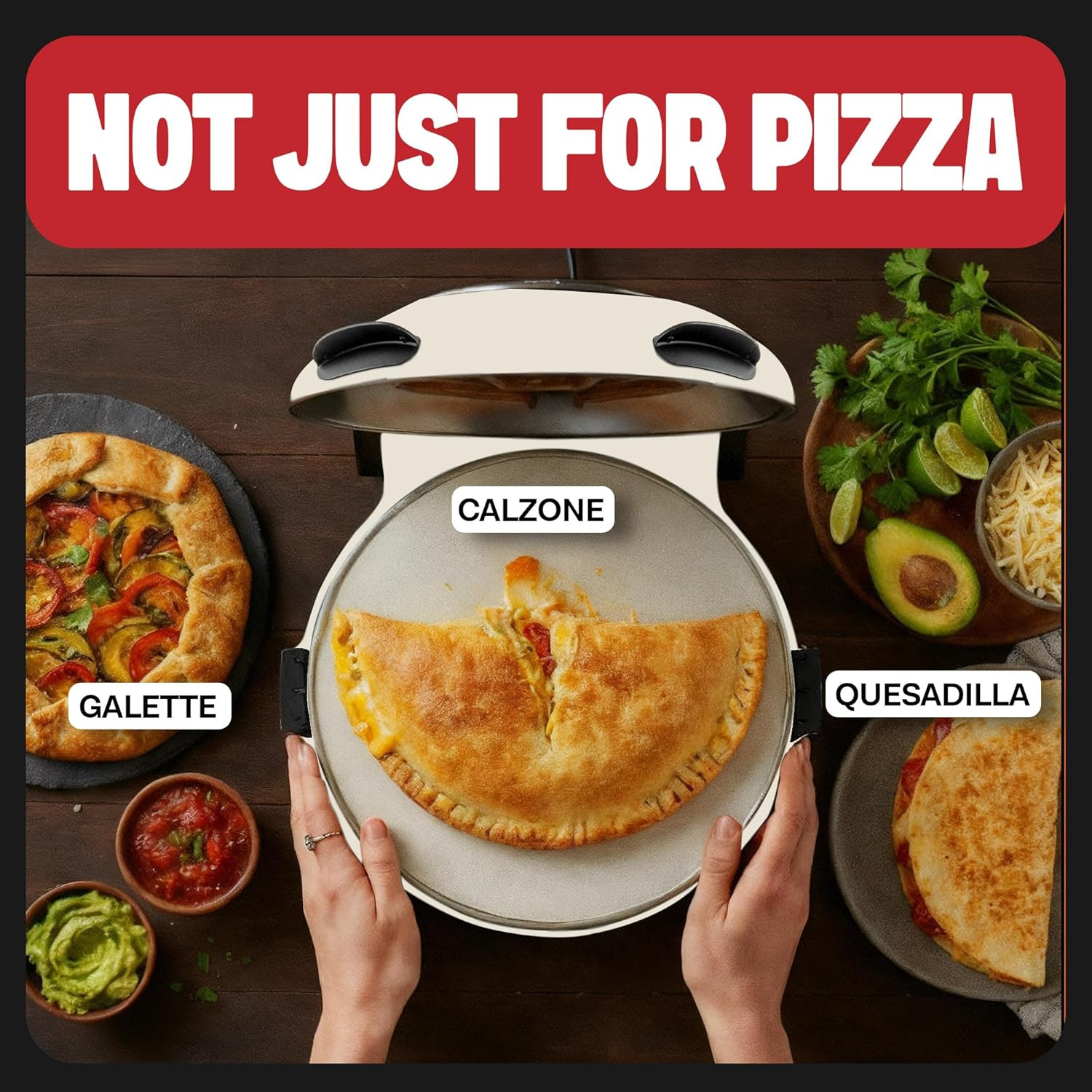 Crispy Crust Pizza Oven by Granitestone – 12 Inch Electric Pizza Oven Indoor Cou