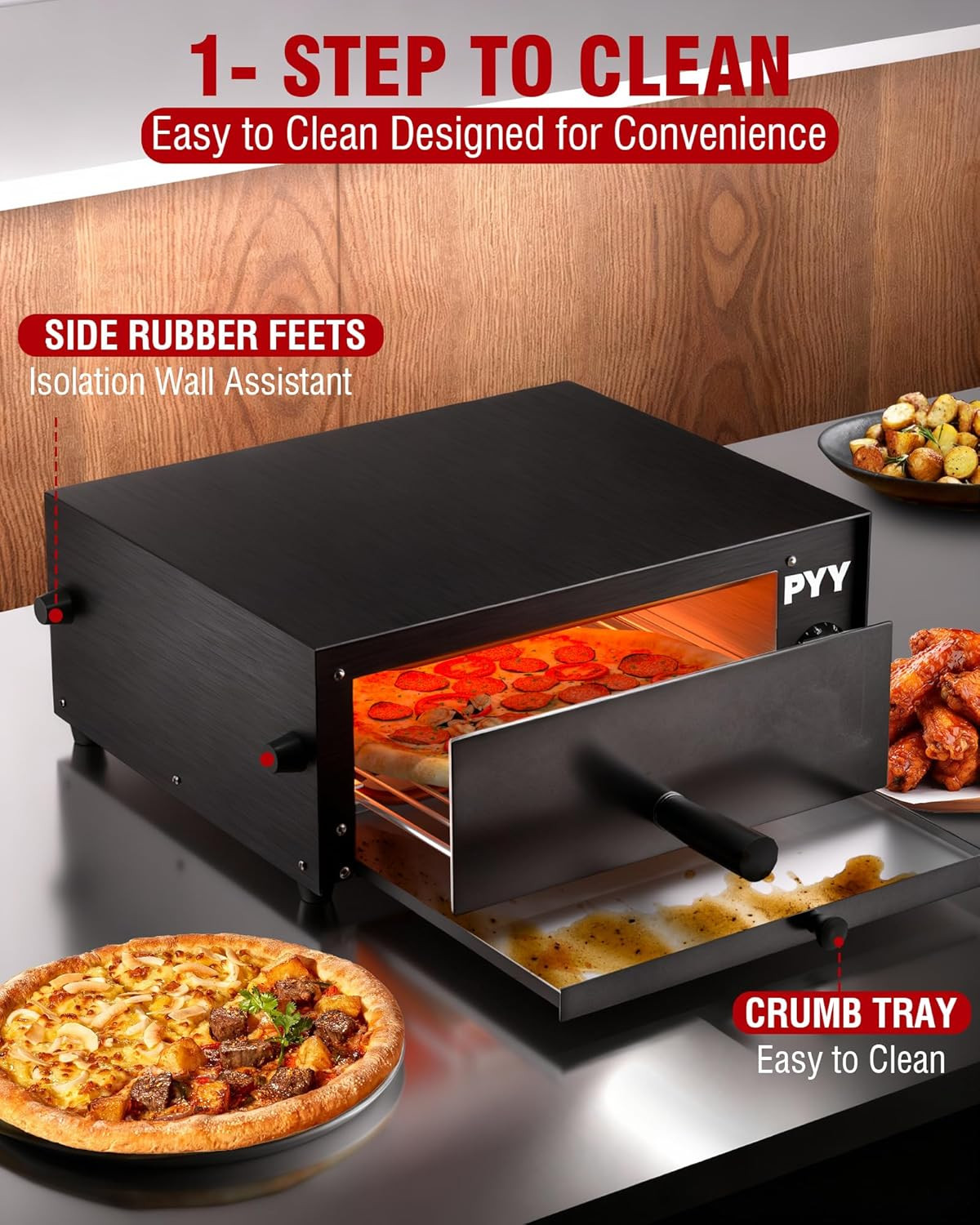 Pizza Oven Electric – 12 Inch Tabletop Pizza Oven Indoor Stainless Steel Profess