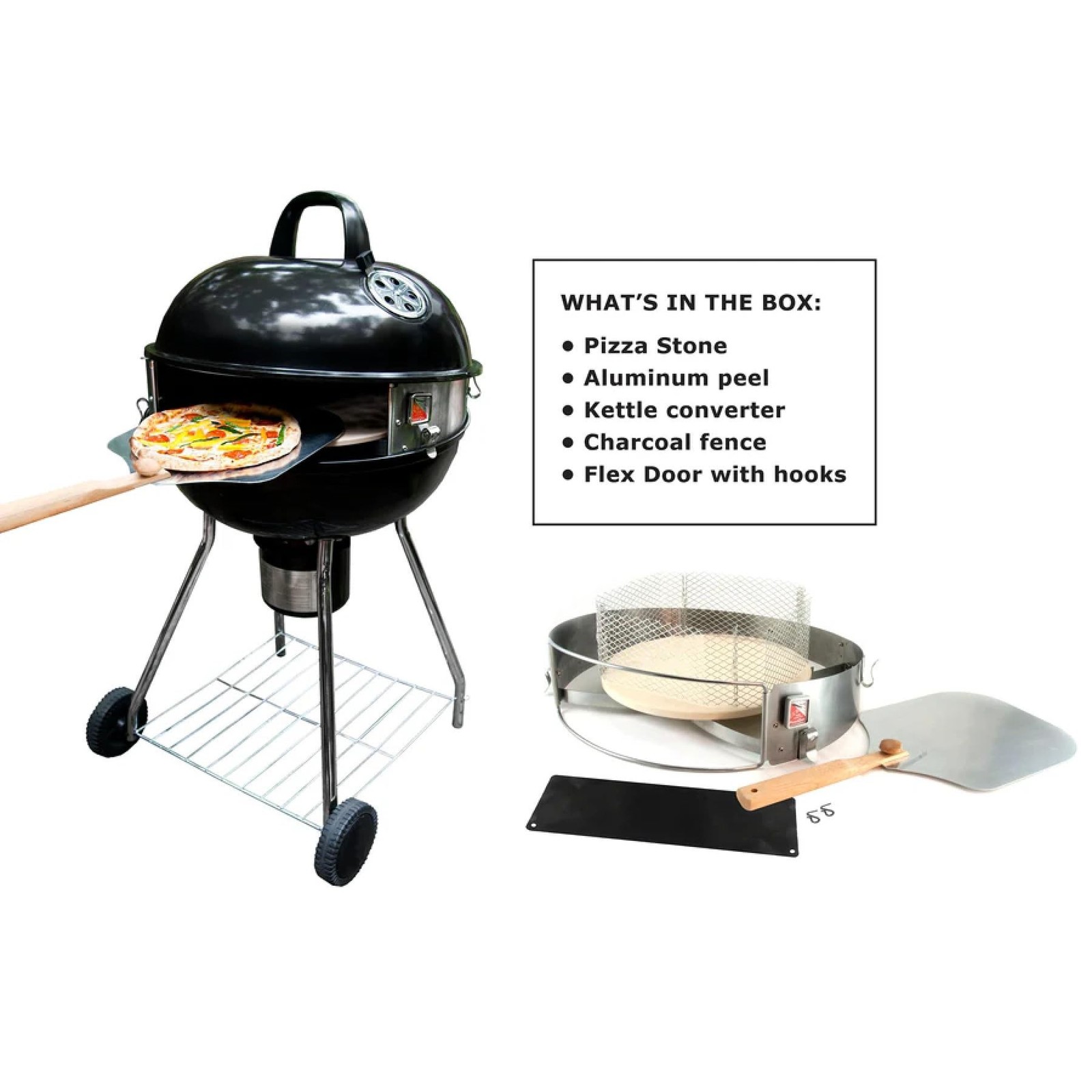 Pizzacraft PC7001 PizzaQue Deluxe Outdoor Pizza Oven Kettle Grill Conversion …
