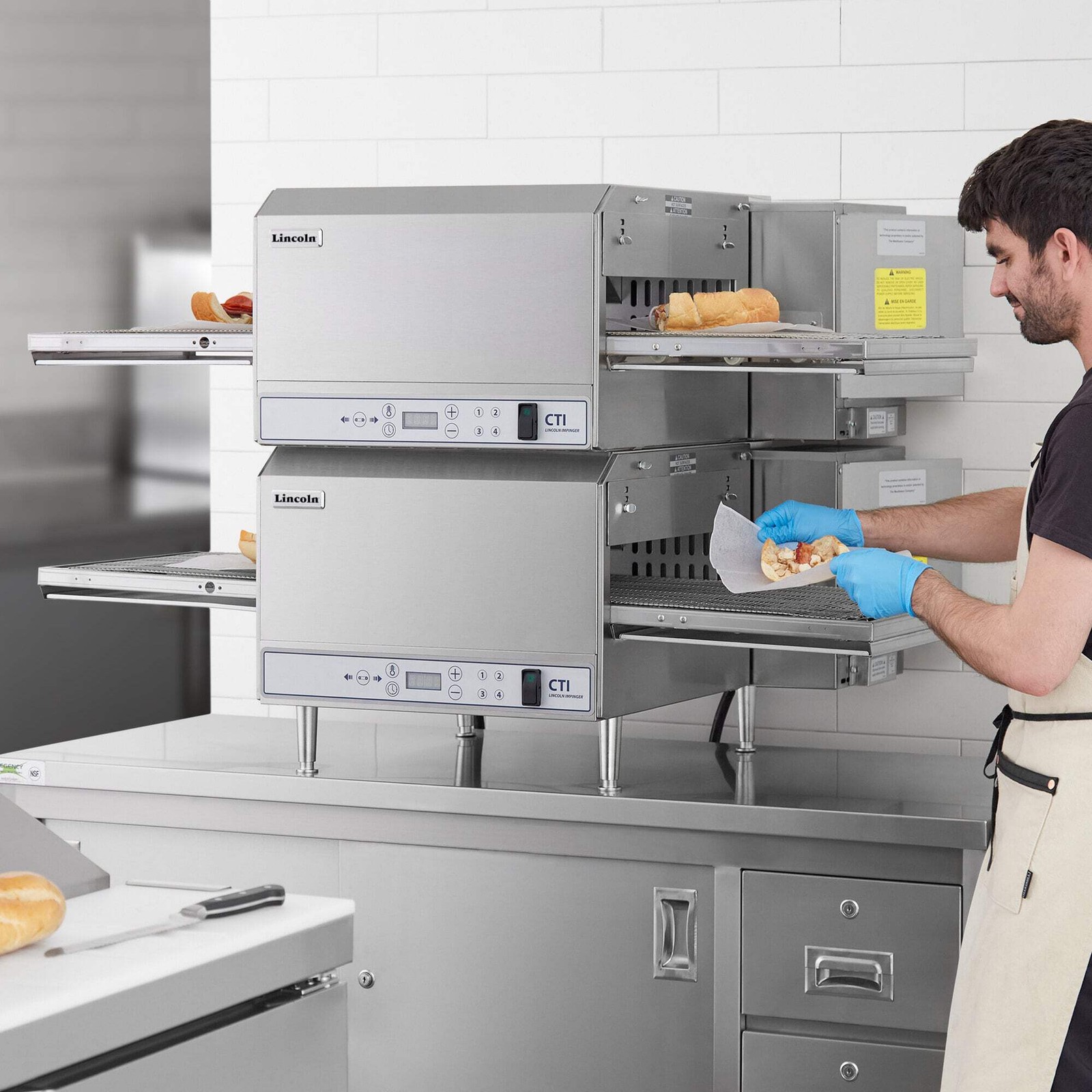 Lincoln DCTI Double Stacked Countertop Impinger Ventless Electric Oven, 50″ Belt