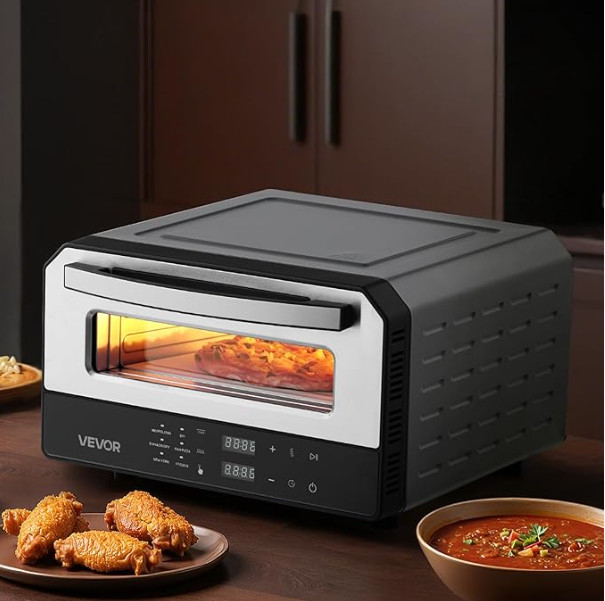 VEVOR Electric Pizza Oven, Smart Pizzas Maker Indoor with 5 Preset, 12-Inch