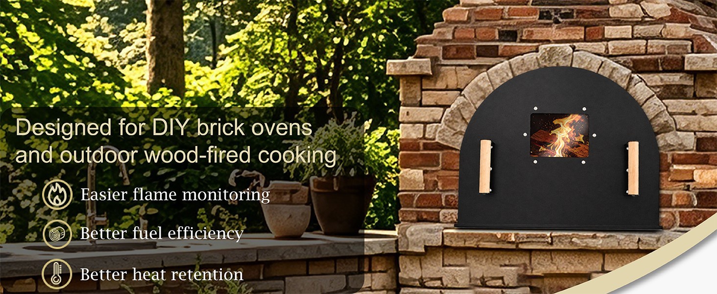 25″ x 20″ Heavy Duty Pizza Oven Door with Viewing Window