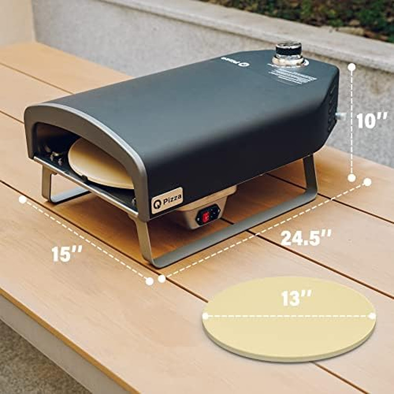 Gas Pizza Oven Portable Propane Pizza Oven with Automatic Rotating Stone & Perfo