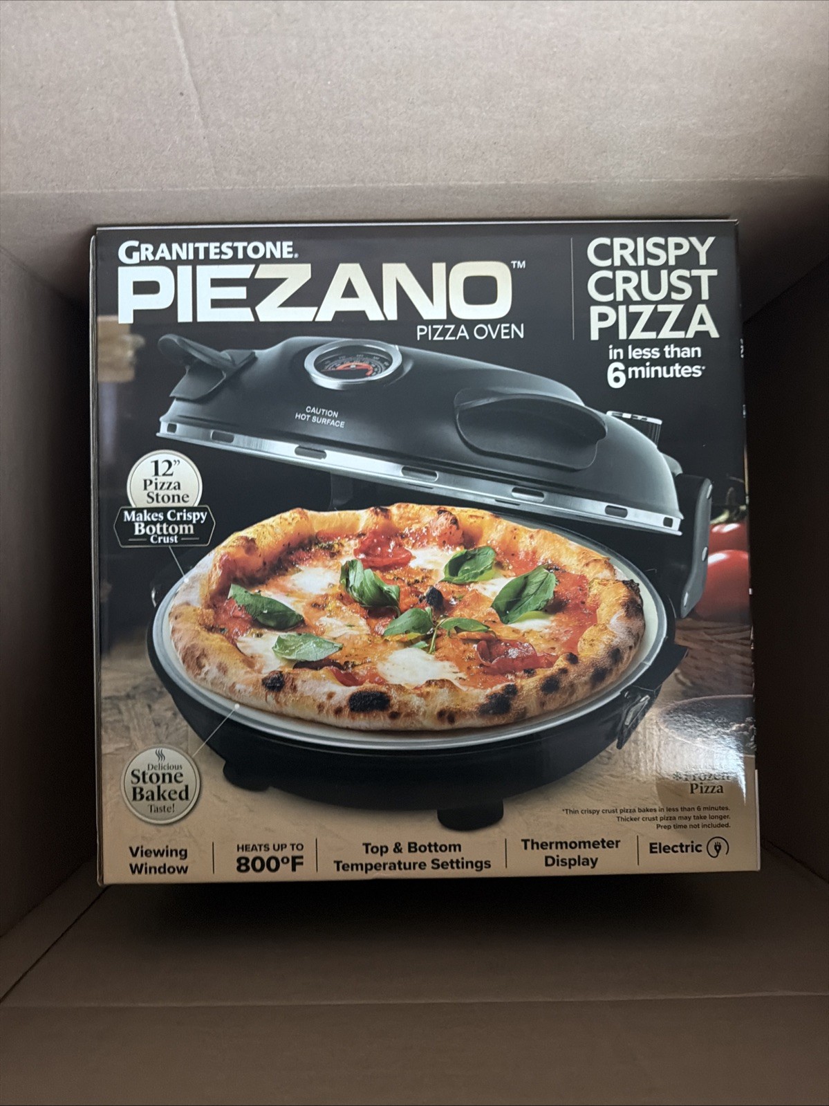 Piezano Pizza Oven Electric Pizza Bake Portable Countertop 12″ Pizza Maker NEW