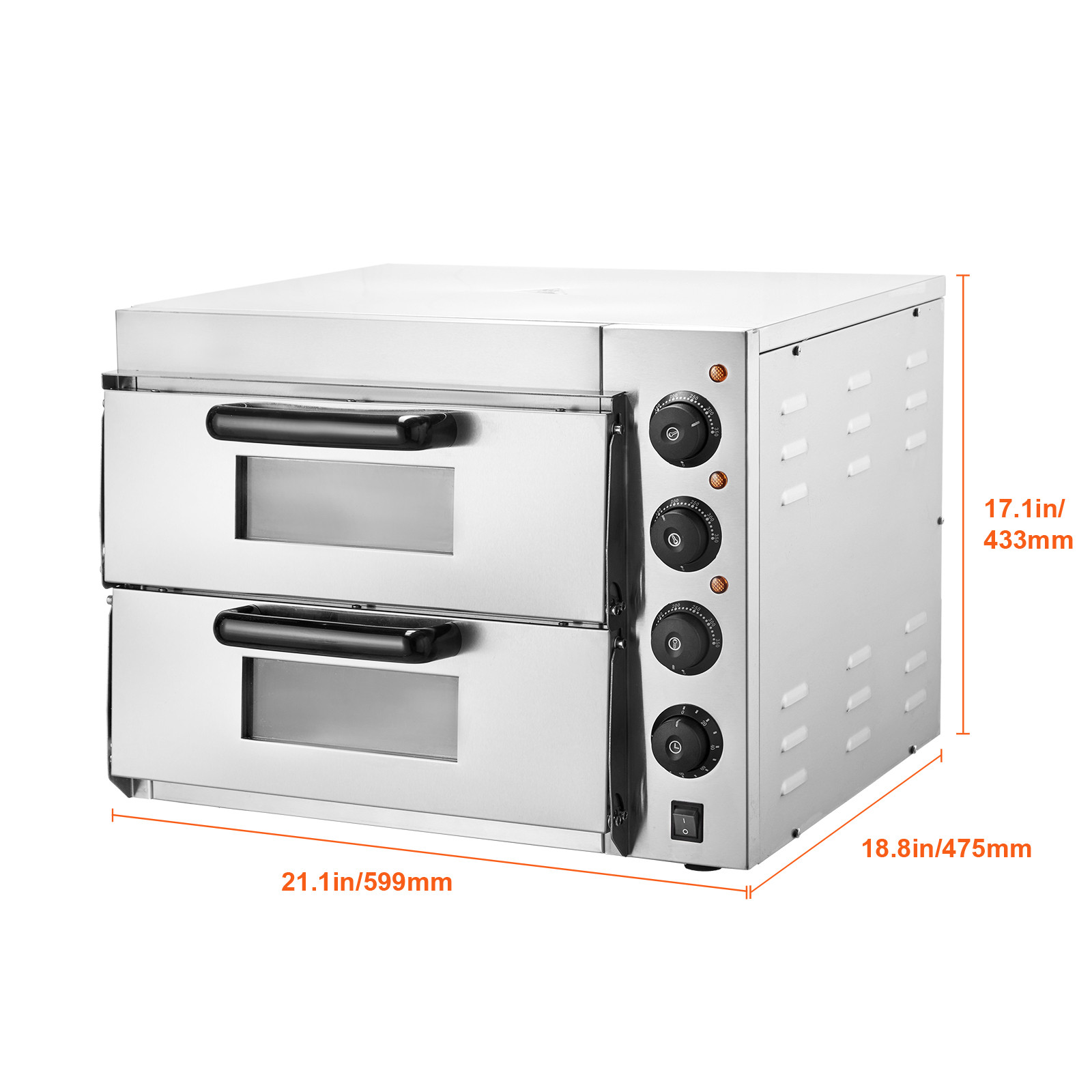 VEVOR Commercial Countertop Pizza Oven Electric Pizza Oven for 16″ Pizza Indoor