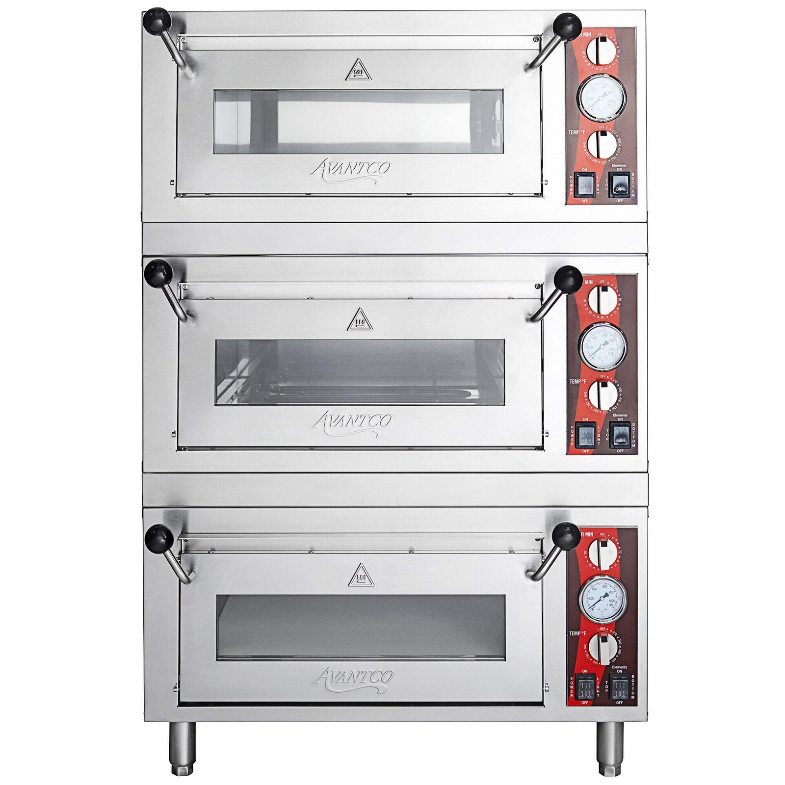 Triple Deck Pizza/Bakery Oven with Three Independent Chambers; (3) 1700W, 120V