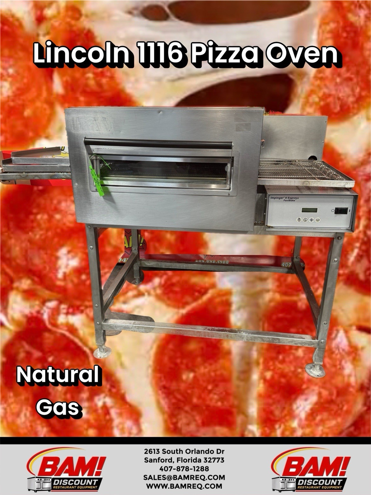 Lincoln Impinger 1116 Pizza Oven Single Deck 18”x 56” Conveyor -Natural Gas