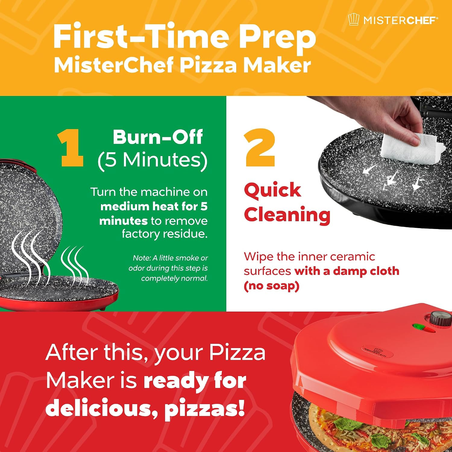 Countertop Pizza Maker, 1450W Mini Pizza Oven, Pizza Maker Oven with 12″ Non-Sti