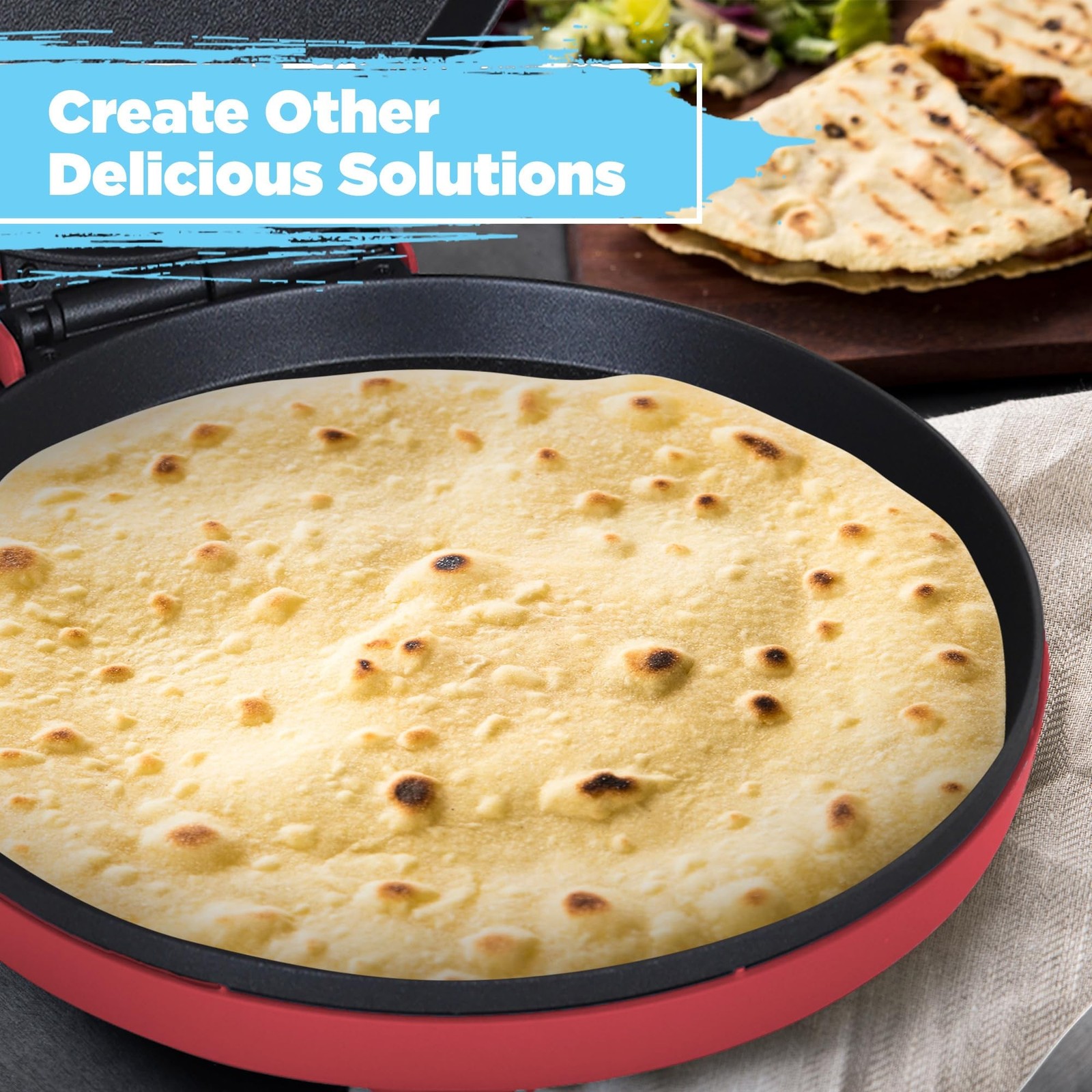 Courant Pizza Maker 12 Inch Pizzas Machine, Newly Improved Cool-touch Handle