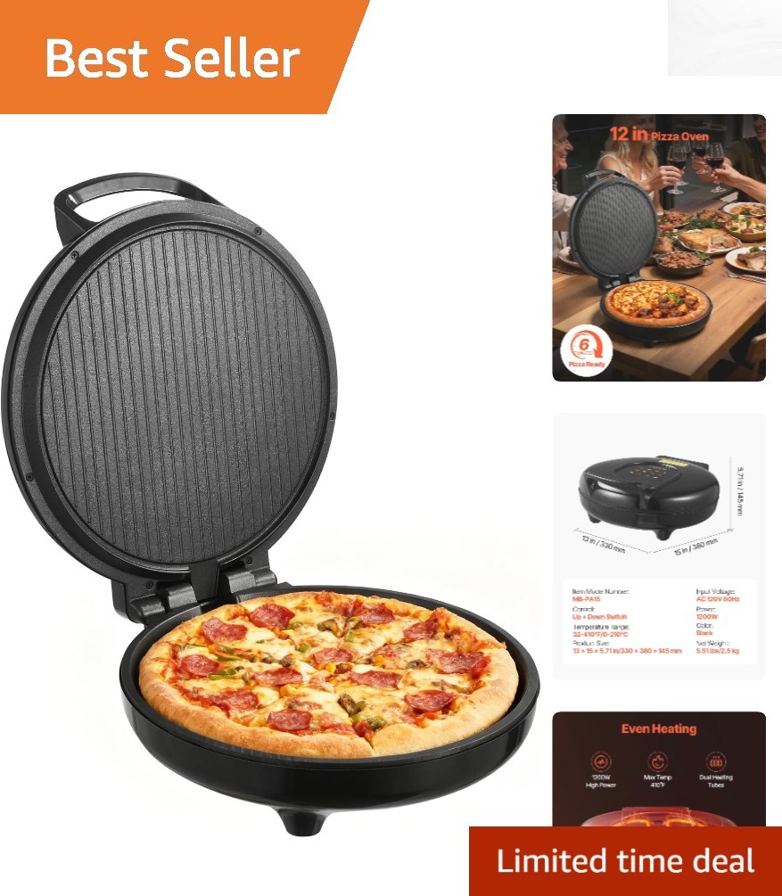 Bake and Grill with 1200W Electric Pizza Maker – Versatile and Easy to Use