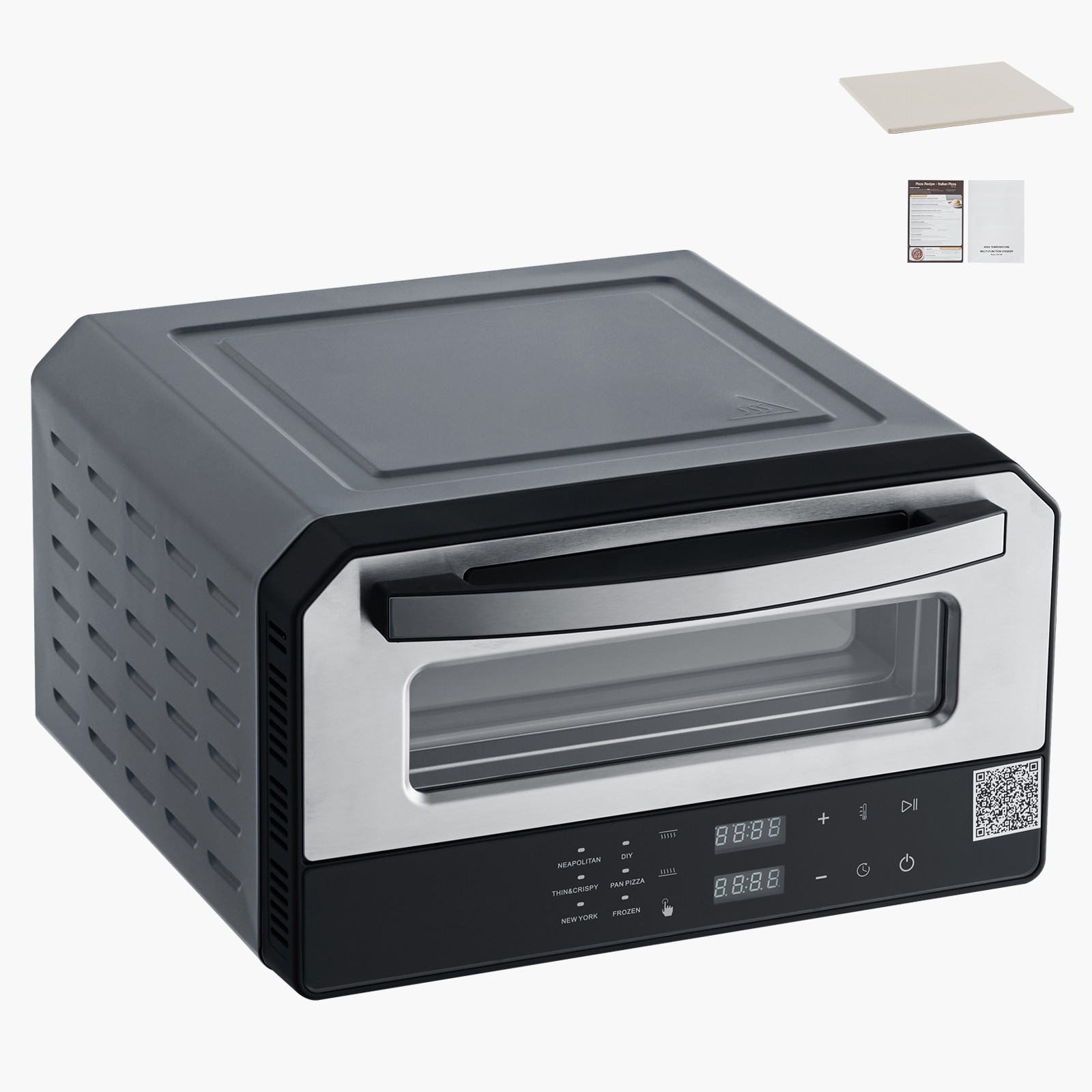 Uimoso 12-Inch Electric Pizza Oven with Stone, 750℉ Max Temperature Pizza Cooker