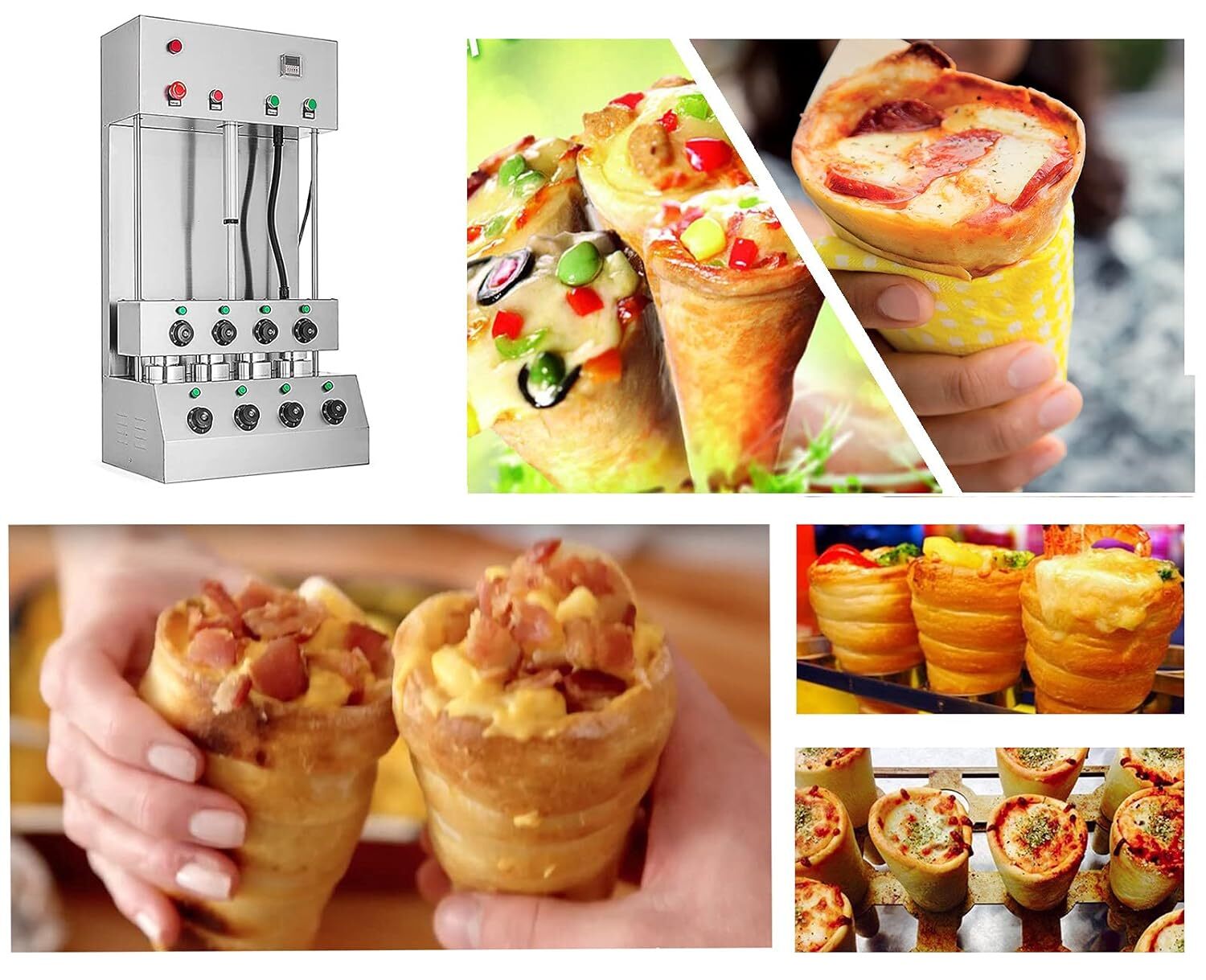 4 Heads Electric Cone Pizza Making Machine Pizza Ice Cream Cone Forming Machine