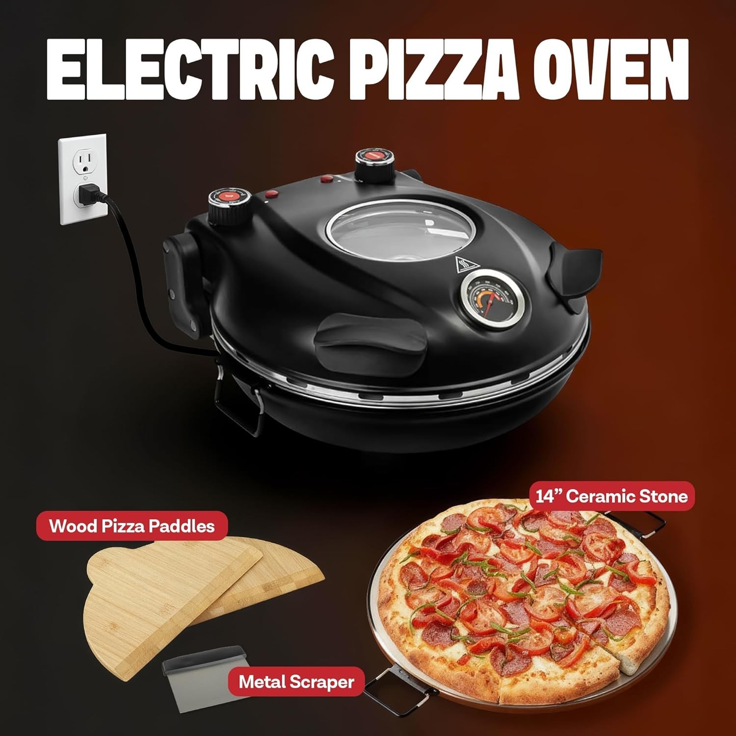 XL Electric Pizza Oven | Indoor Countertop Pizza Maker
