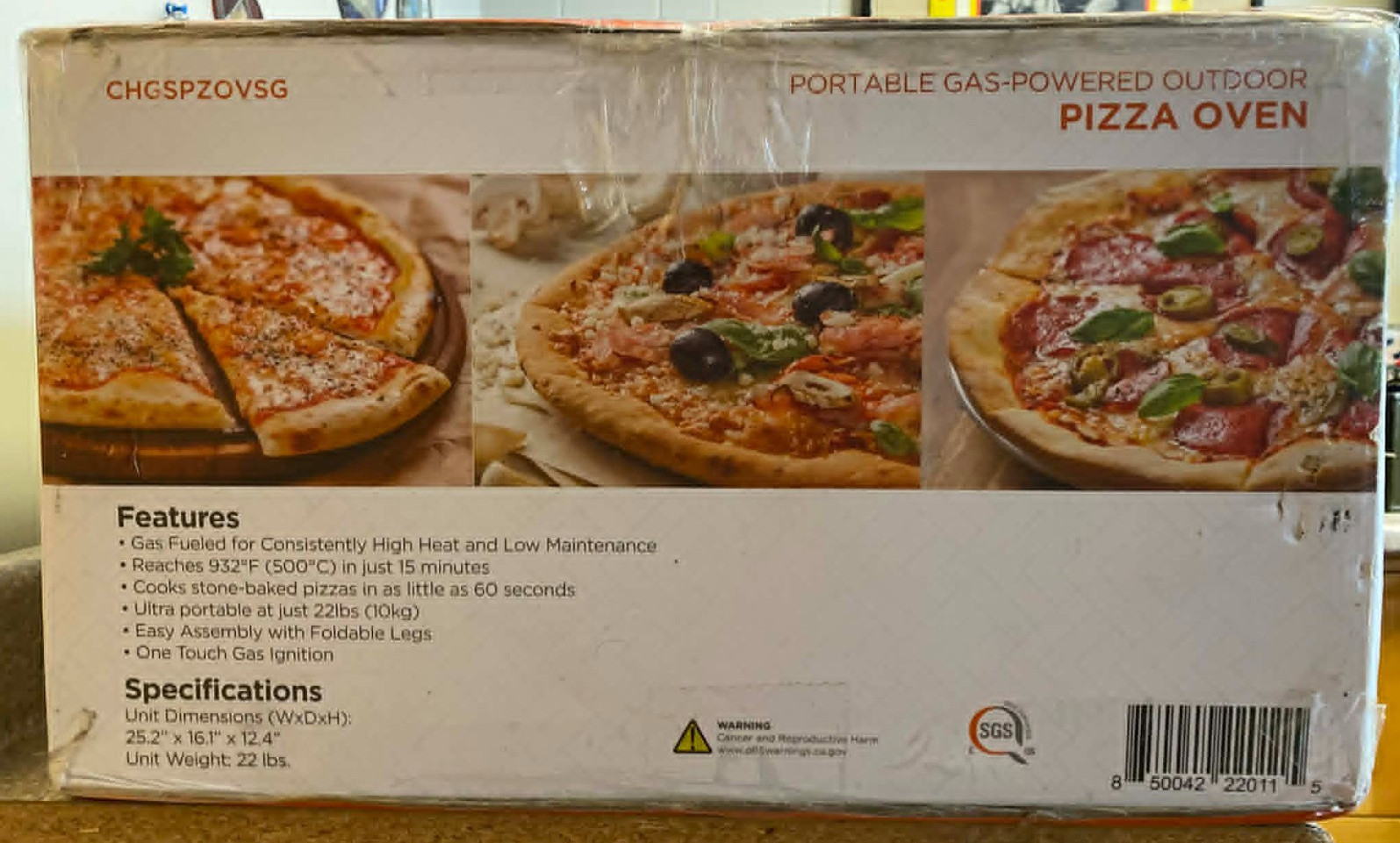 Commercial Chef Outdoor Gas Pizza Oven – Portable Propane Pizza Maker