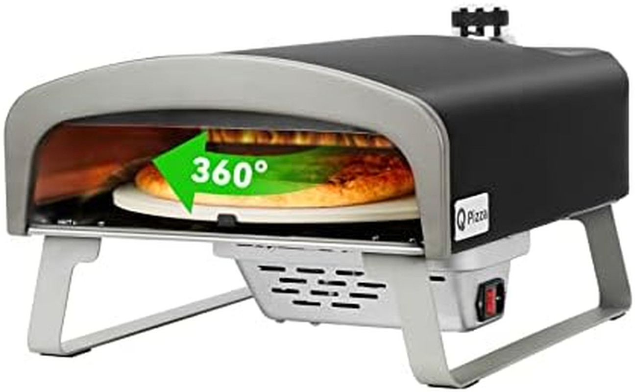 Gas Pizza Oven Portable Propane Pizza Oven with Automatic Rotating Stone & Perfo