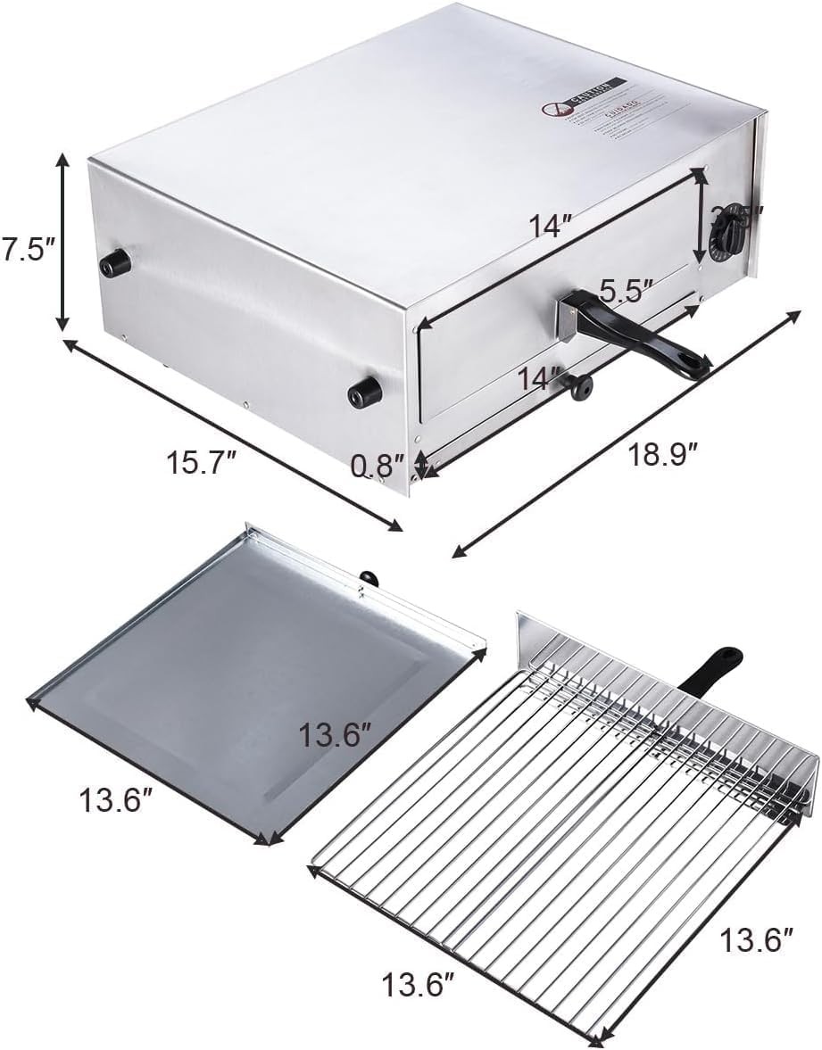 Electric Pizza Oven Stainless Steel Pizza Baker Kitchen Commercial Use Snack