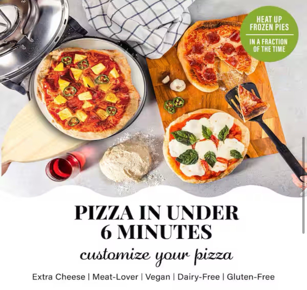 PIEZANO Crispy Crust Pizza Oven by Granitestone – Electric Pizza Indoor Oven