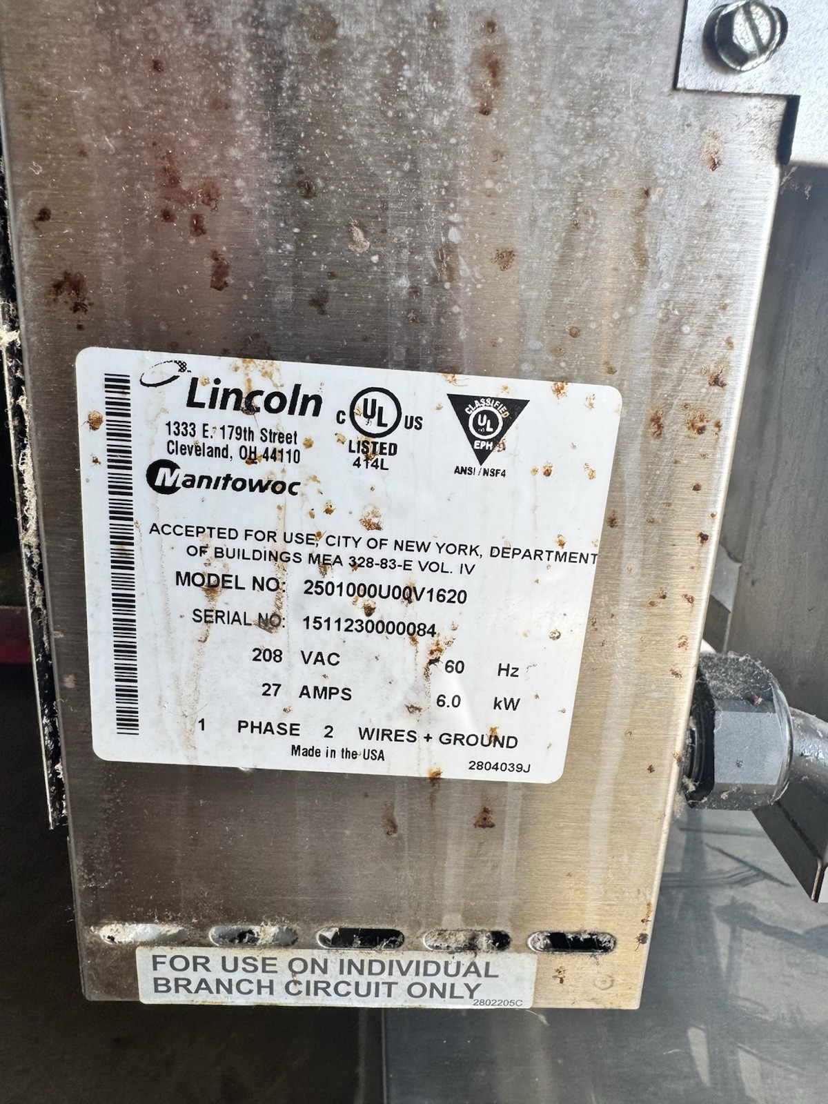 Lincoln Impinger 2501 CTI Countertop Conveyor Pizza Oven 208v 1ph