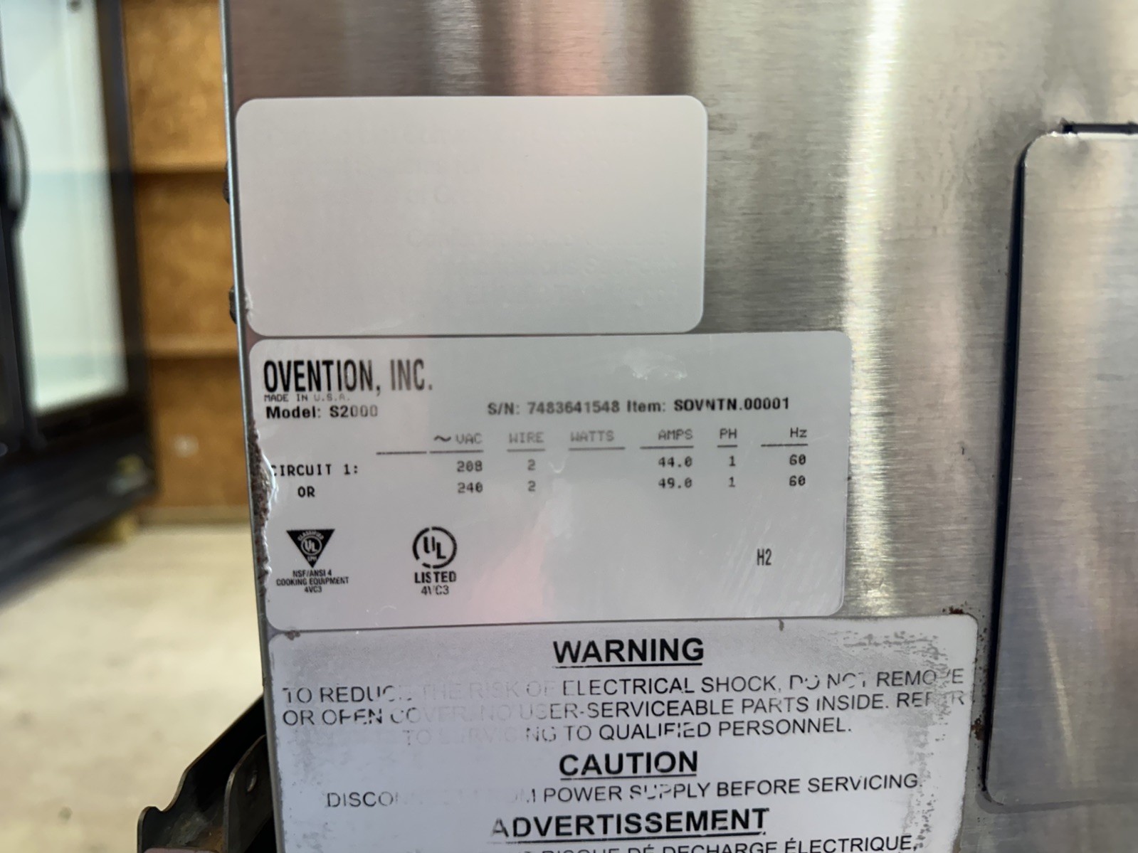 Ovention S2000 Ventless Conveyor Pizza Oven, 1 Phase