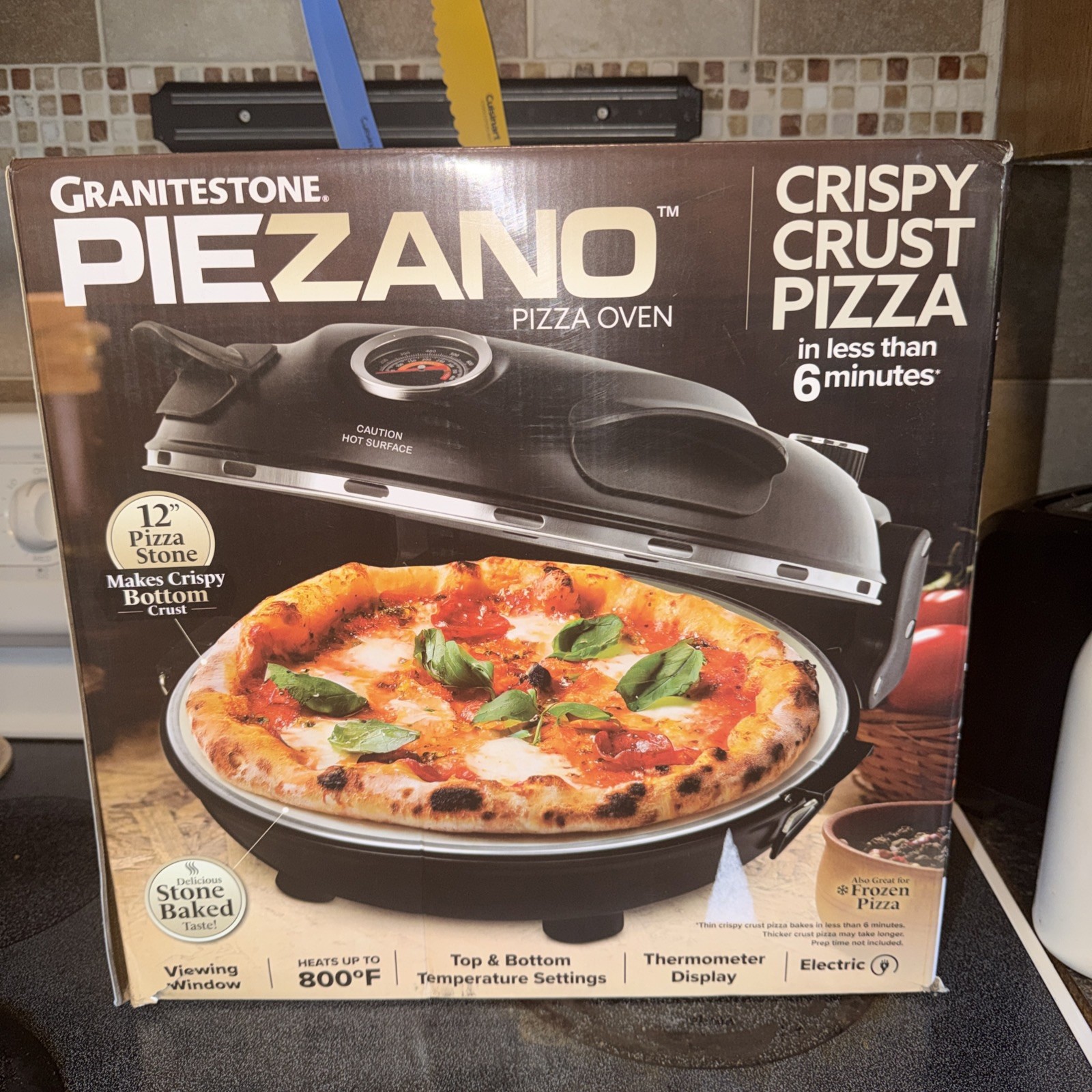 PIEZANO Crispy Crust Pizza Oven by Granitestone Electric Pizza Indoor Oven NIOB
