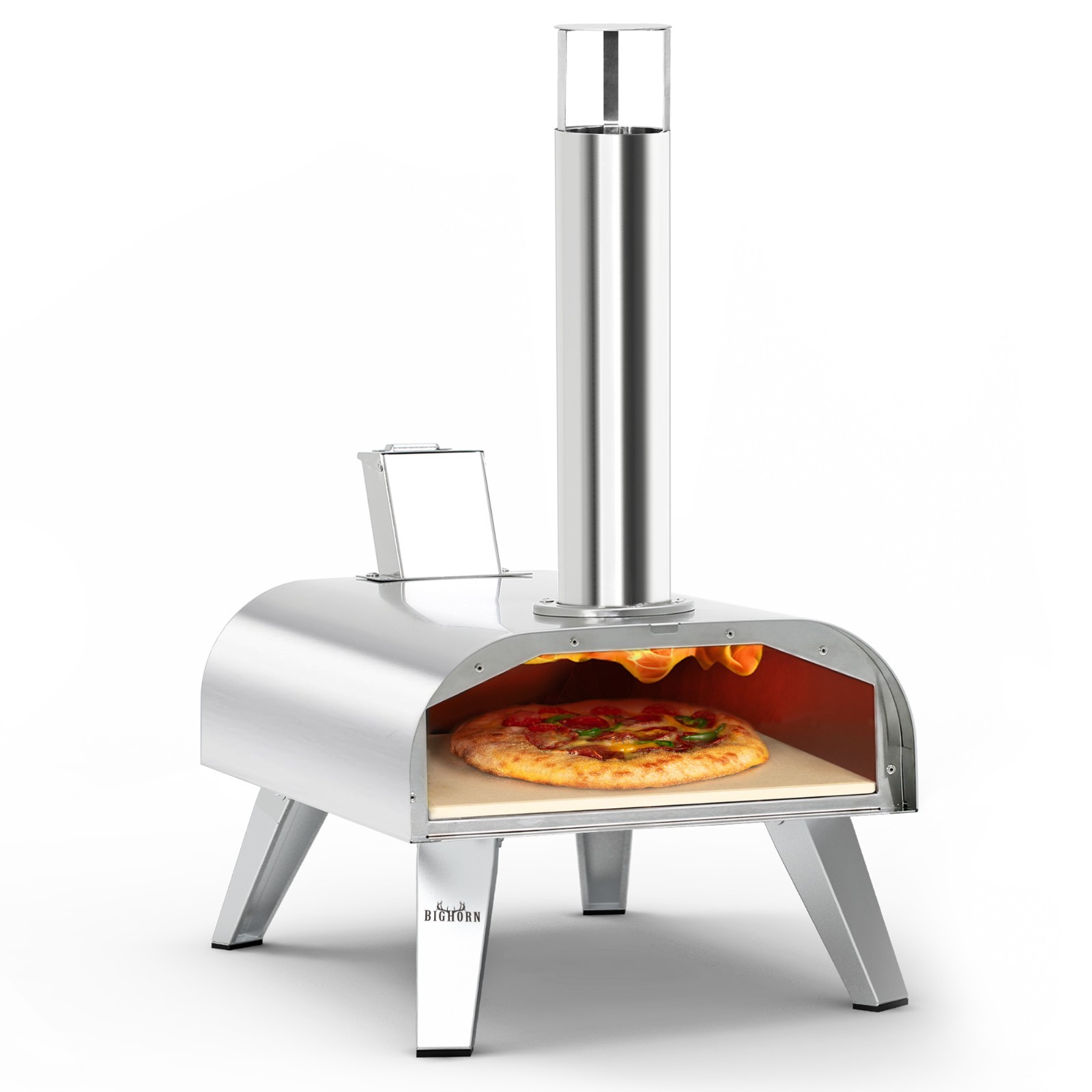 BIG HORN OUTDOORS Pizza Ovens Wood Pellet 12” Pizza Oven Cooking Pizza Maker Por