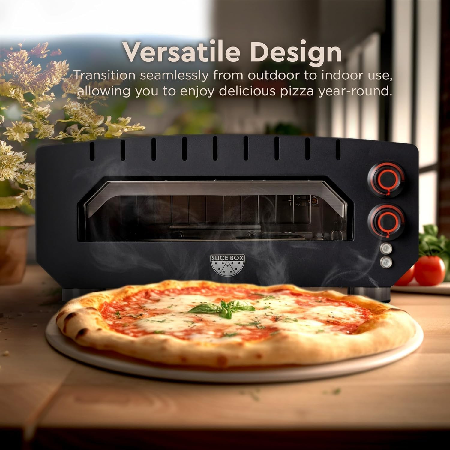 Outdoor Electric Pizza Oven, Countertop Cooking, Heats up to 750 Degrees, Ready-