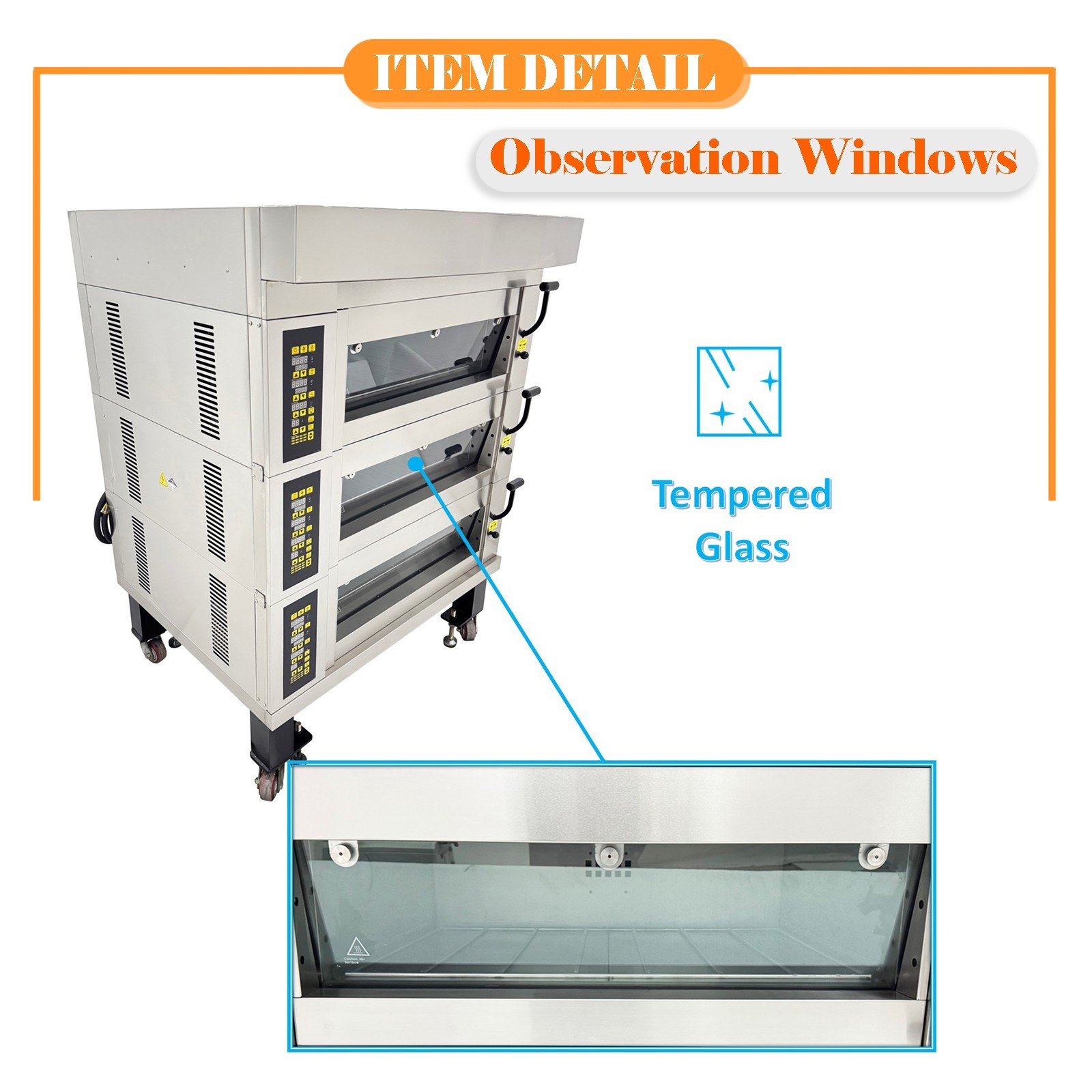 220V European Style Electric Pizza Oven 19.8KW Removable Electric Oven 3PH