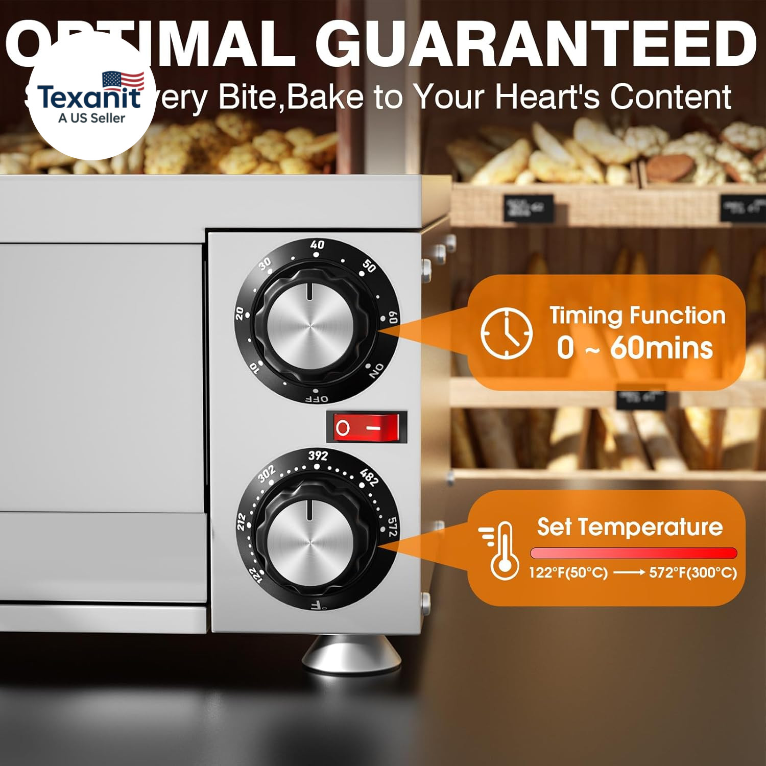 Pizza Oven Indoor Electric Countertop Commercial Pizza Maker with Crumb Tray Sta