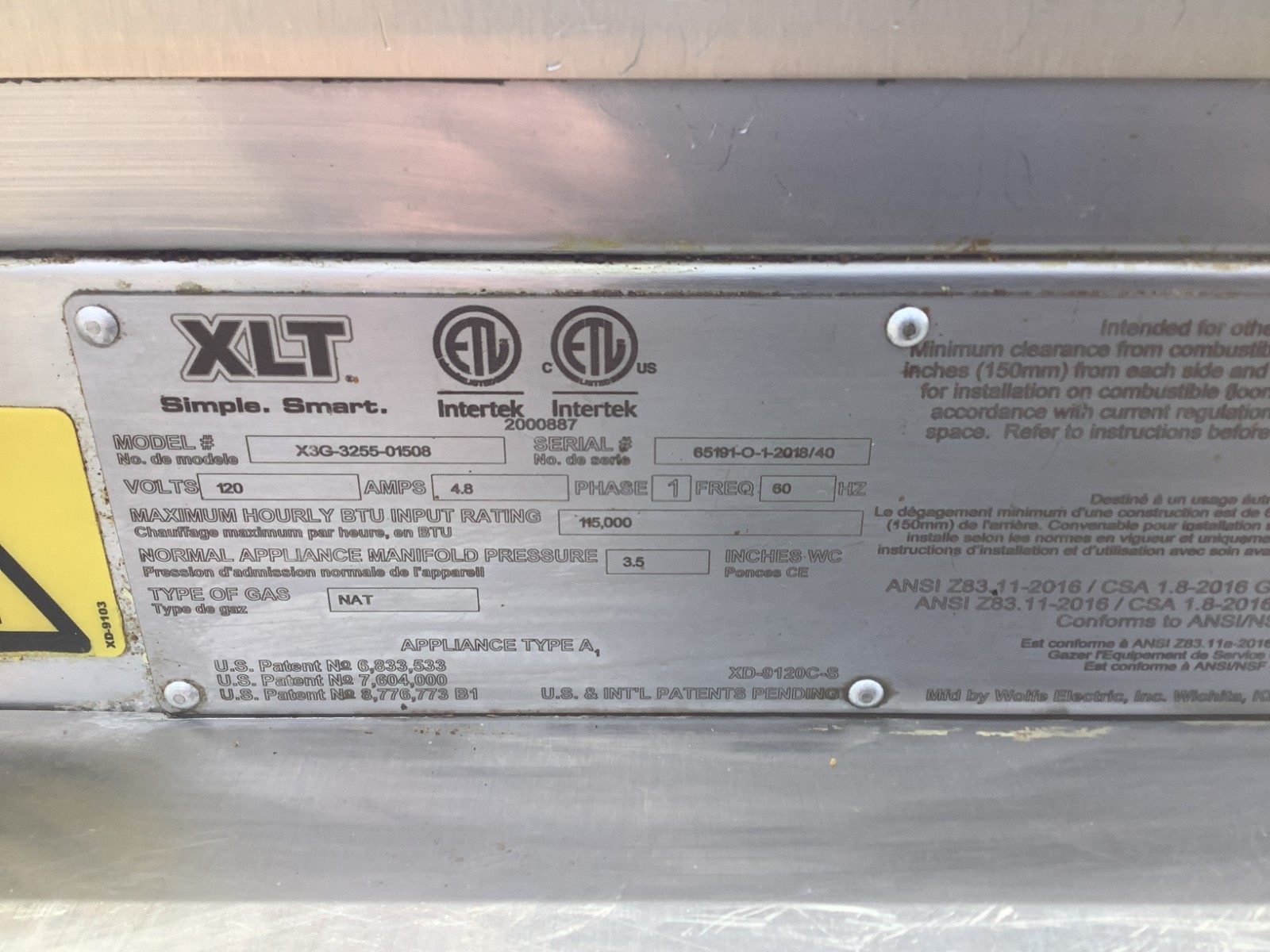 Pizza Oven Conveyor 2018 XLT 3255 Double Stack with hood Nat Gas Tested