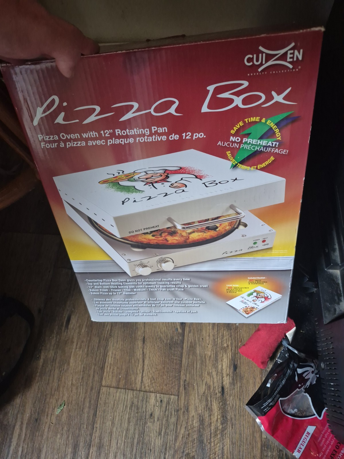 Cuizen Pizza Box Countertop Pizza Oven with 12″ Rotating Pan PIZ-4012 Tested VGC